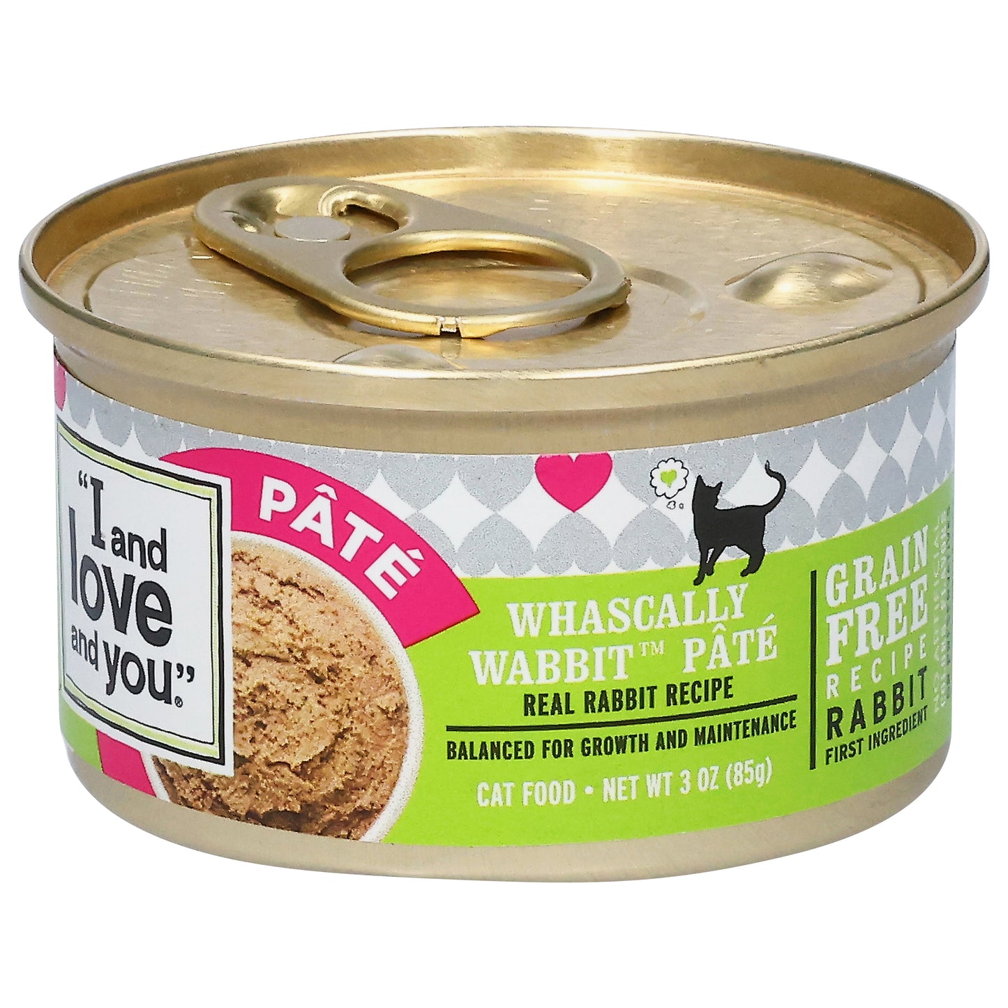 I and Love and You Grain Free Whascally Wabbit Pate Cat Food 3 oz