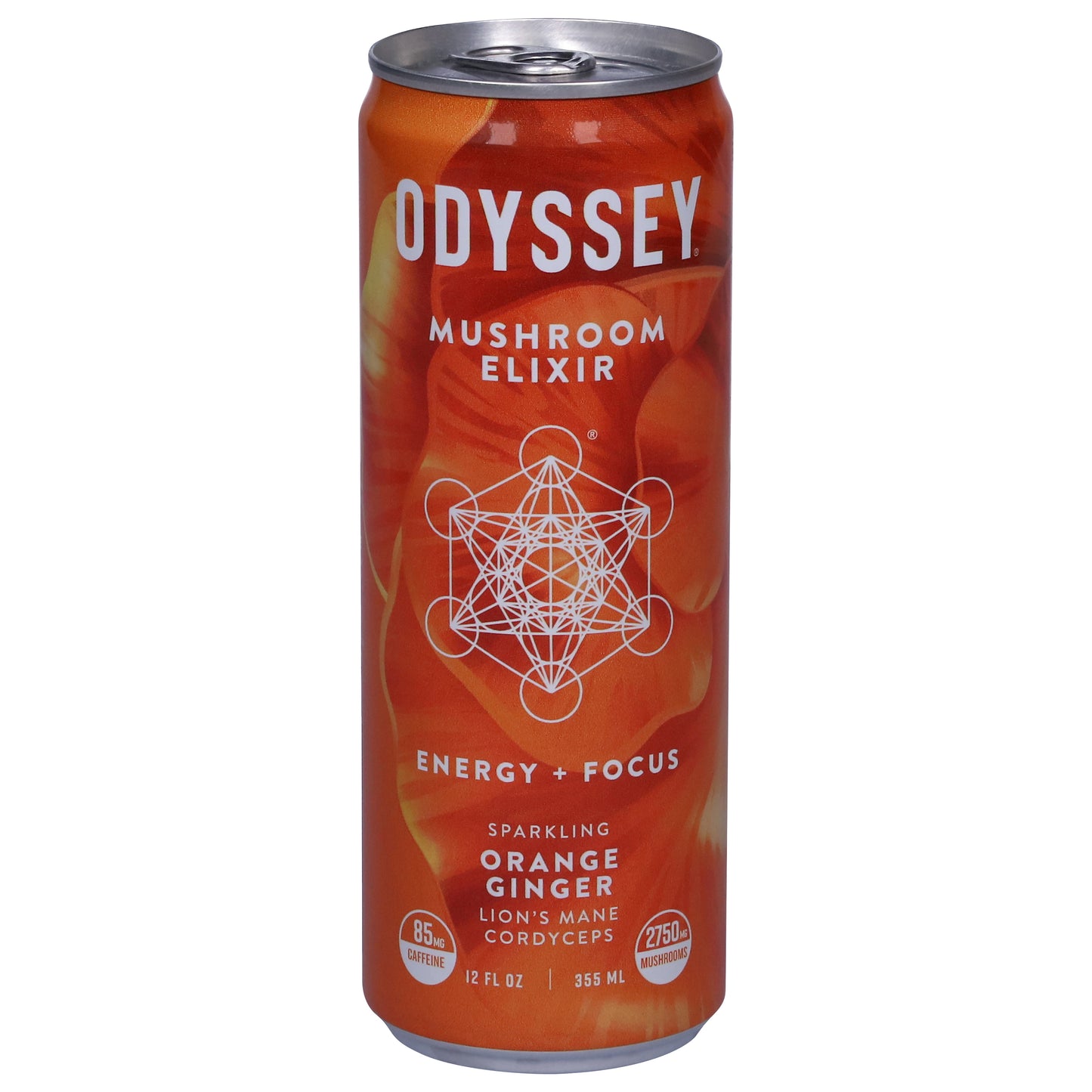 Odyssey Energy + Focus Sparkling Orange Ginger Mushroom Elixir 12 fl oz