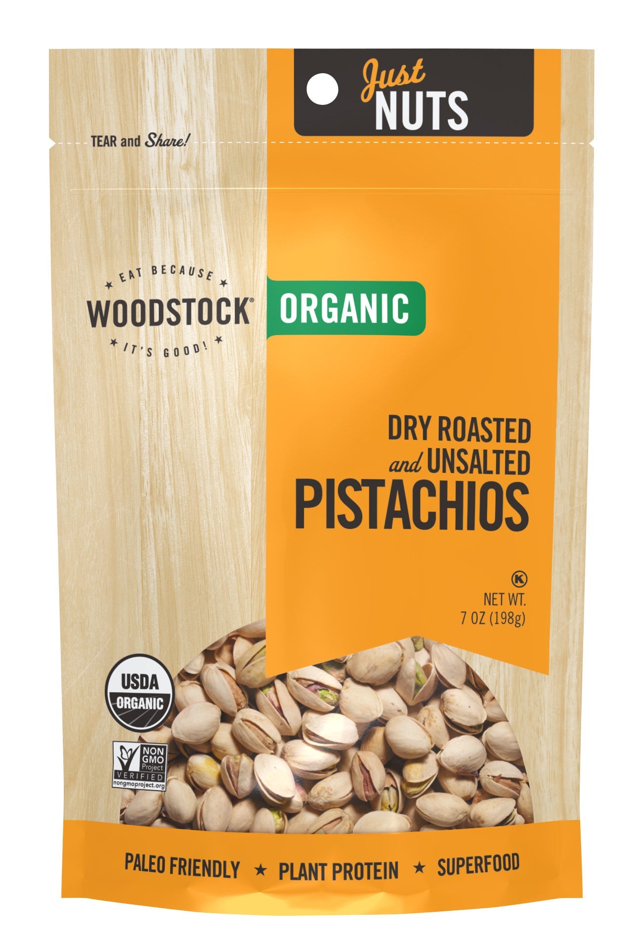 Woodstock Dry Roasted & Unsalted Pistachios