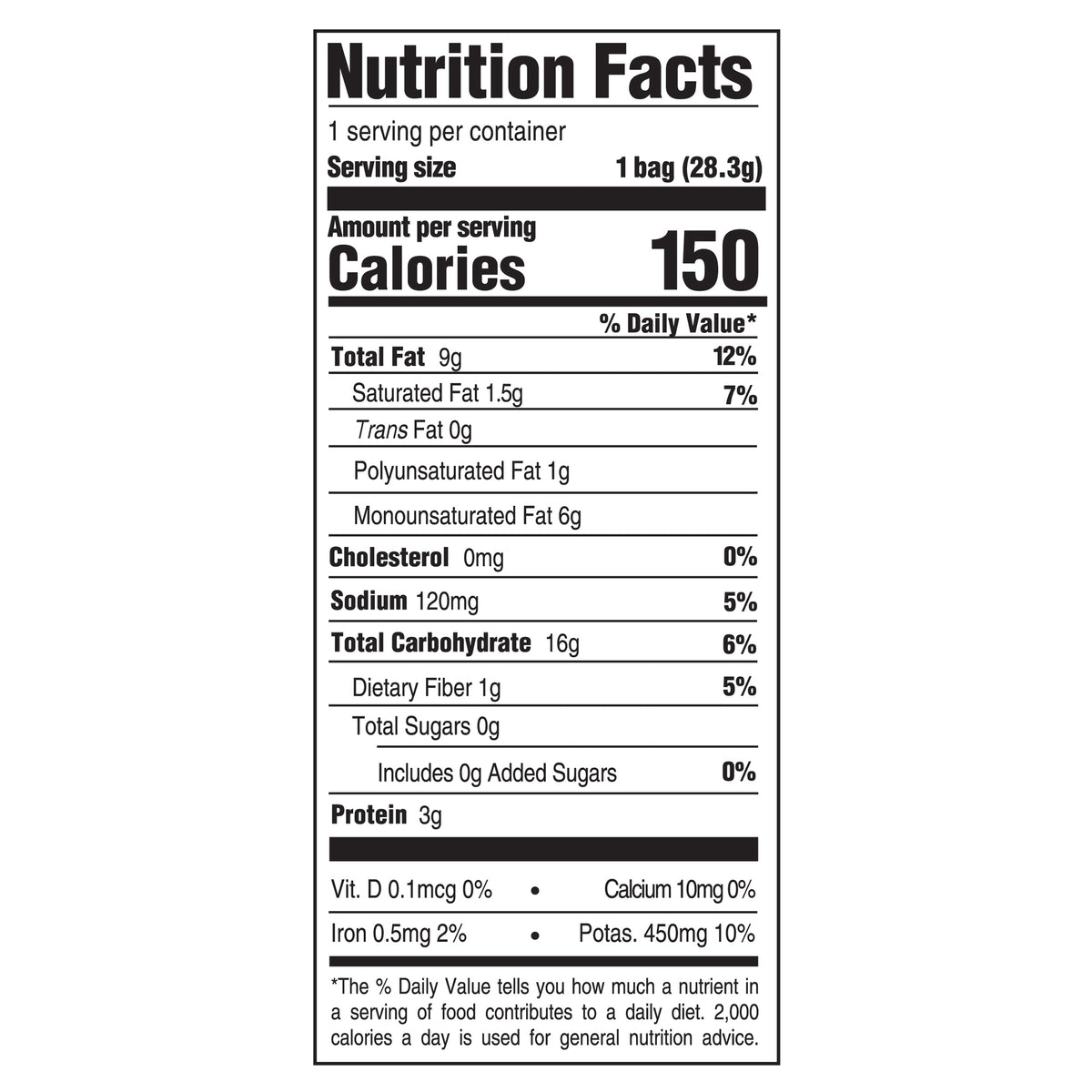 BC 1oz AVO Oil Sea Salt Kettle Chip