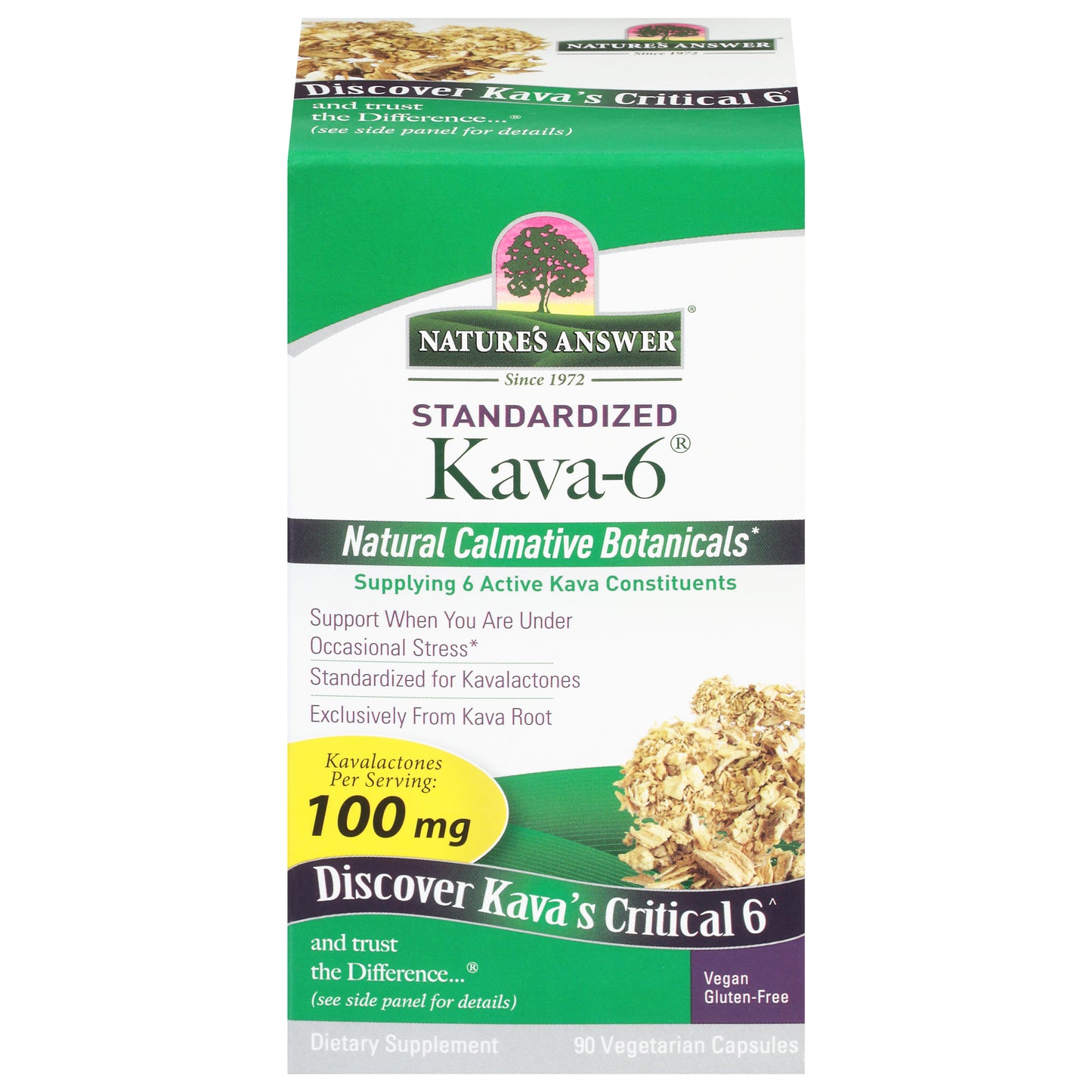 Nature's Answer 100 mg Standardized Kava-6 90 Capsules