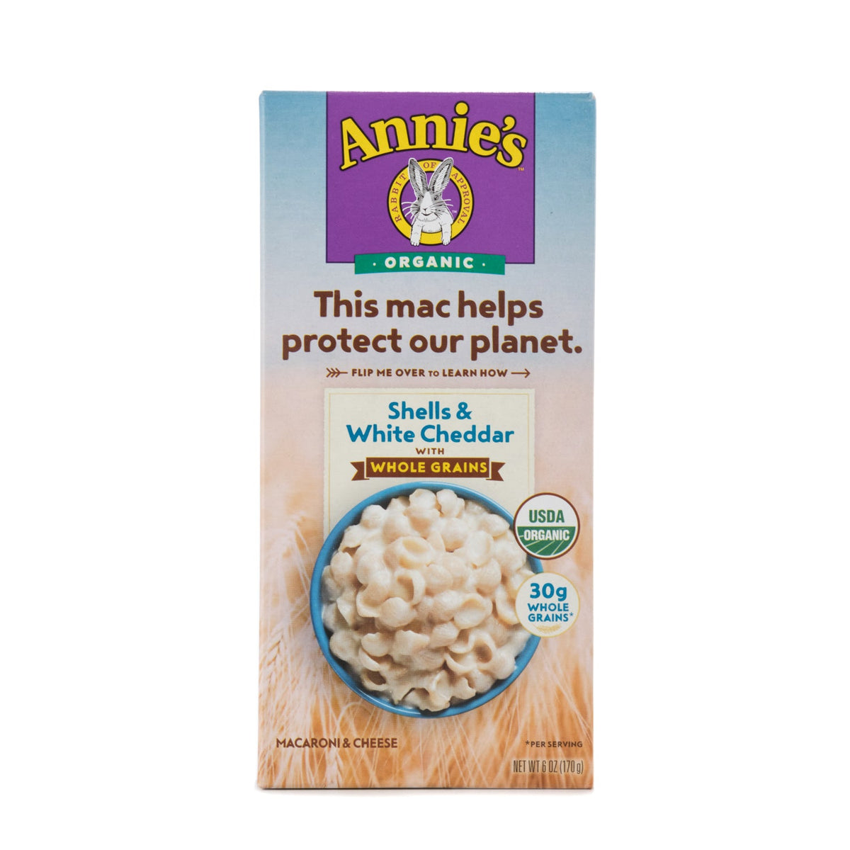 Annie's Homegrown Organic Whole Wheat Shells & White Cheddar Macaroni & Cheese 6 Oz
