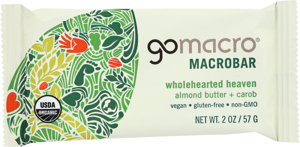 GoMacro Macrobar, Almond Butter + Carob, Wholehearted Heaven