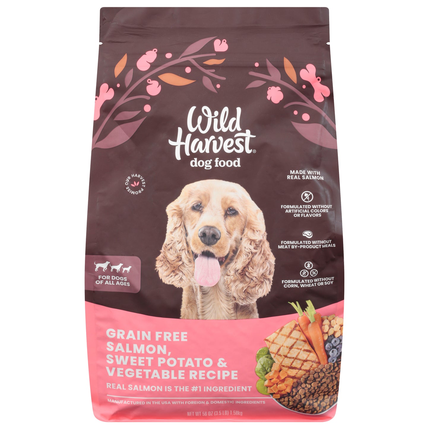 Wild Harvest Grain Free All Ages Salmon Sweet Potato & Vegetable Recipe Dog Food 56 oz