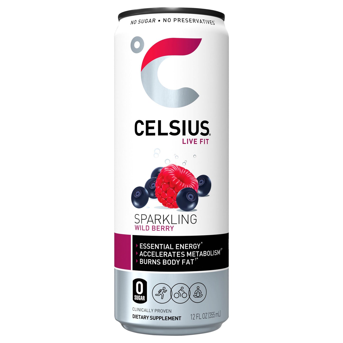 Celsius Energy Drink Sparkling Wild Berry 12 Fl Oz
