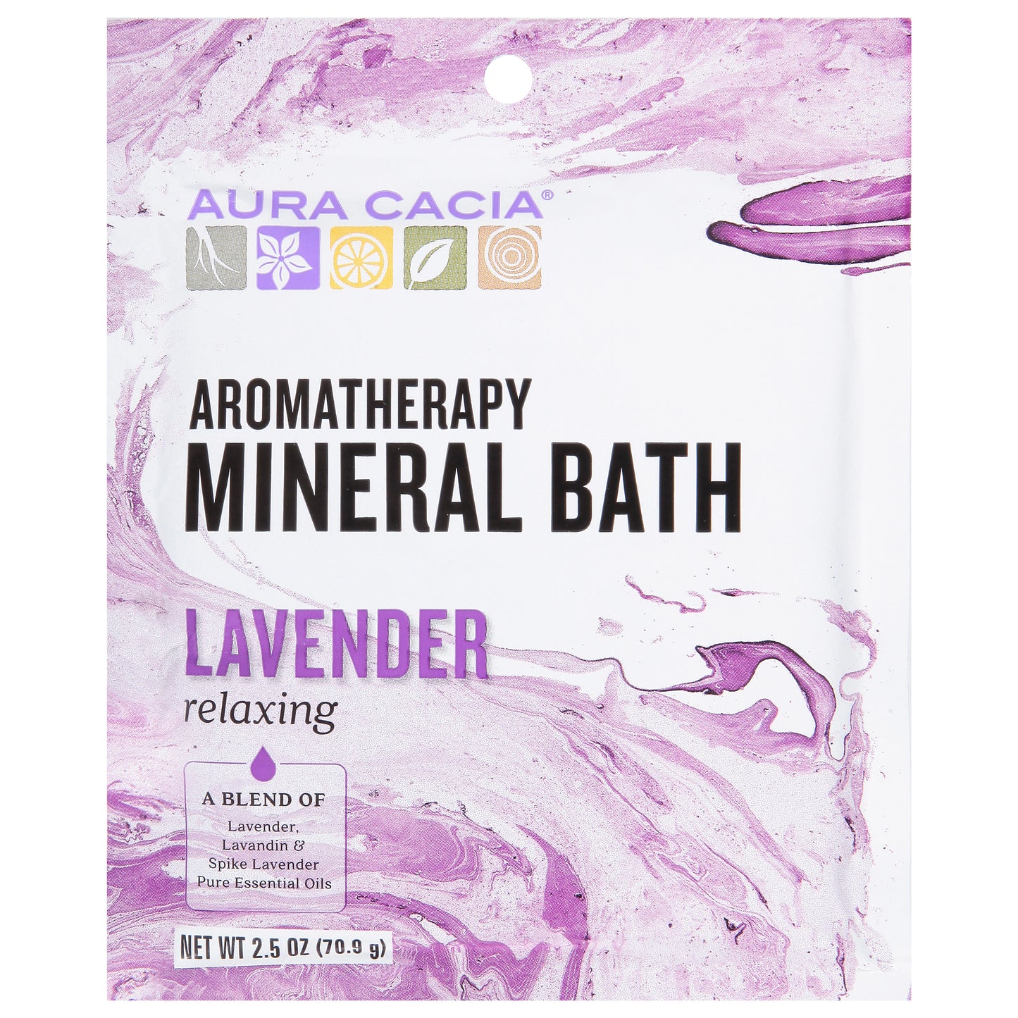 Aura Cacia Relaxing Lavender Aromatherapy Mineral Bath 2.5 oz
