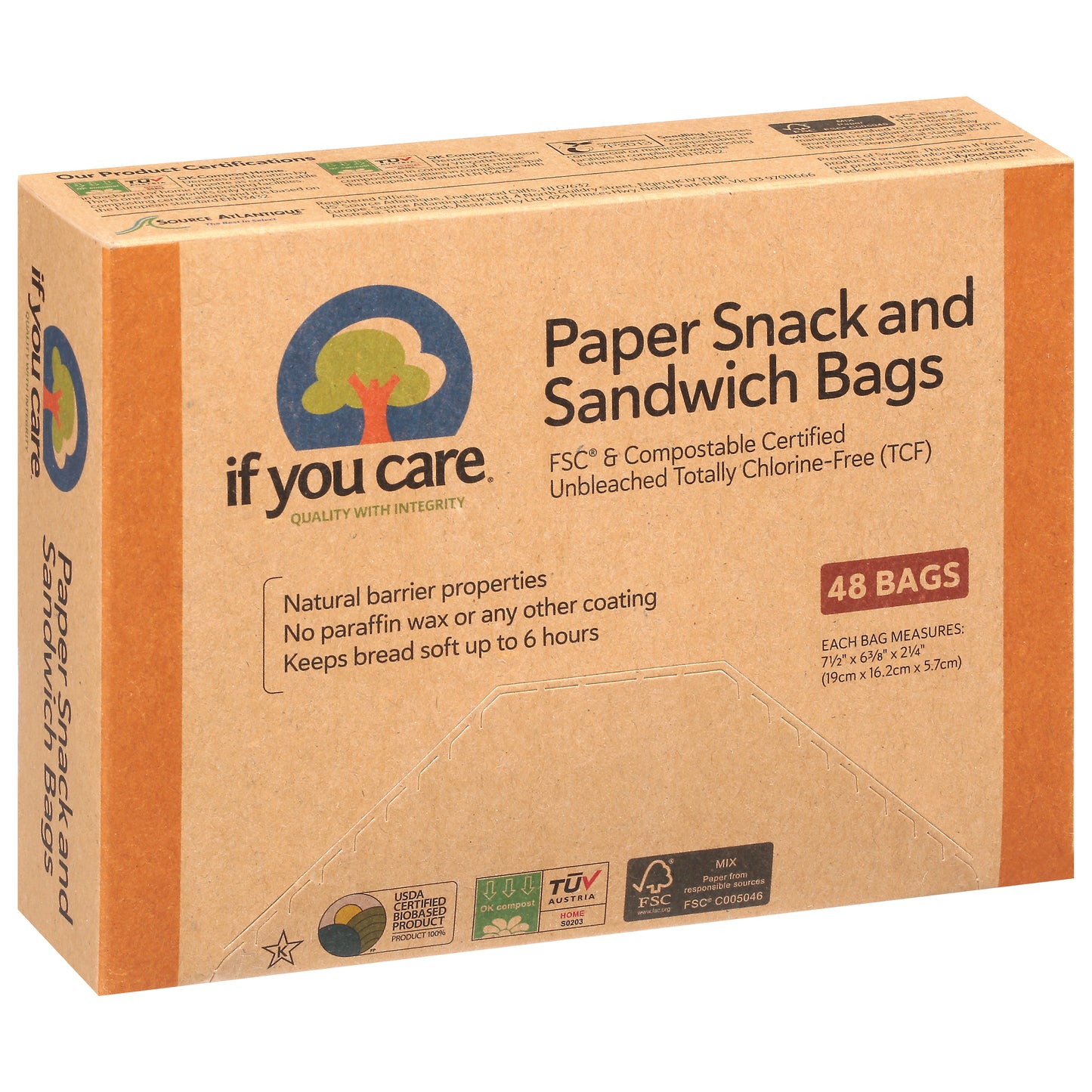 If You Care Paper Snack & Sandwich Bags 48 ea
