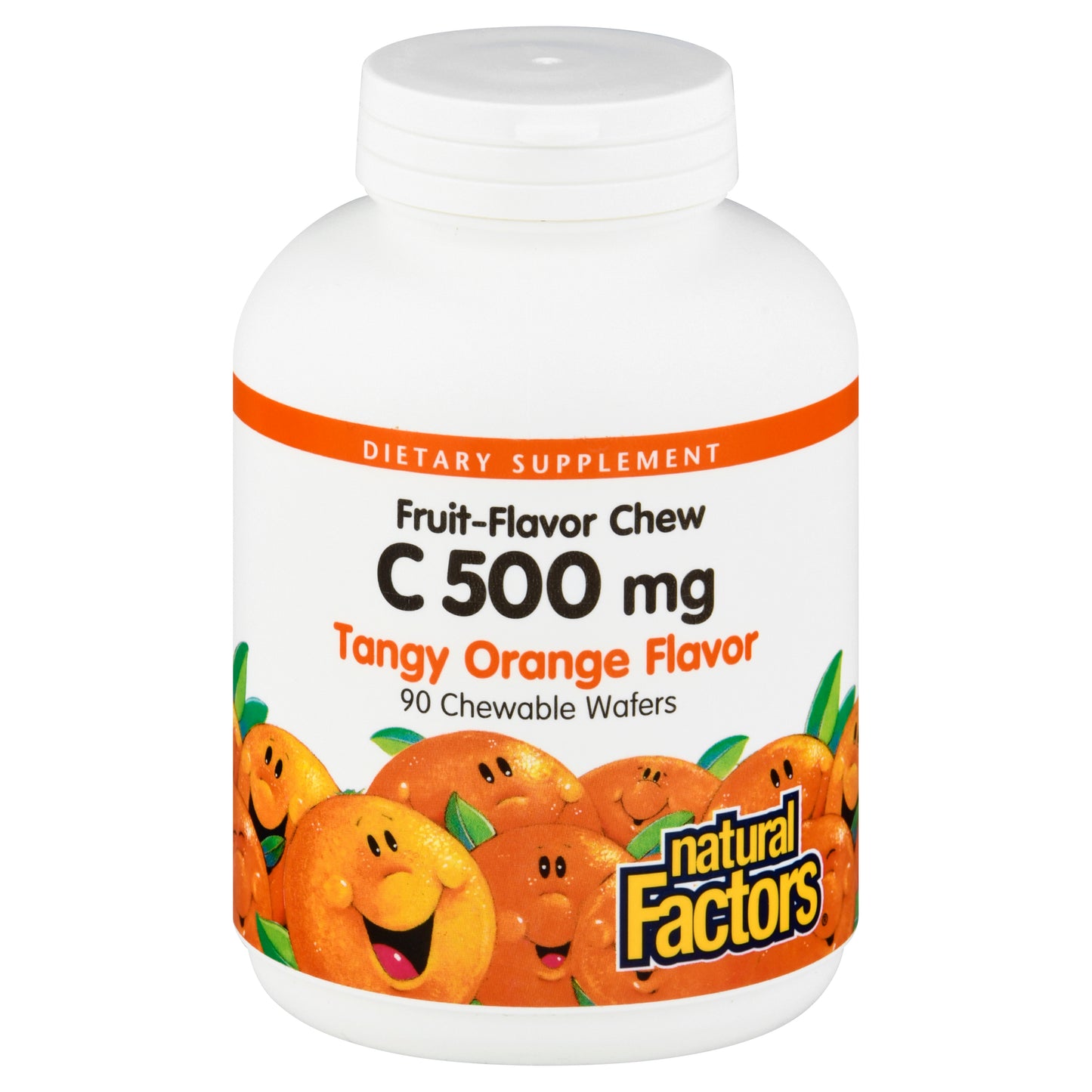 Natural Factors Chewable Wafers 500 mg Tangy Orange Flavor Vitamin C 90 ea