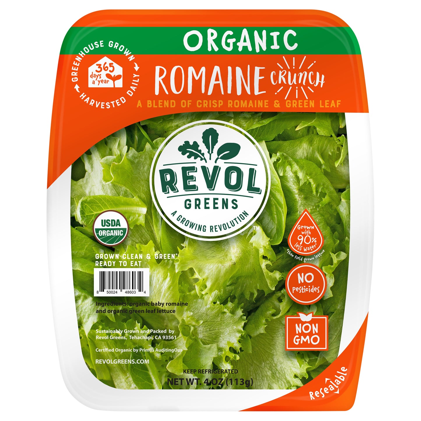 Revol Greens Organic Romaine Crunch, 4.5oz
