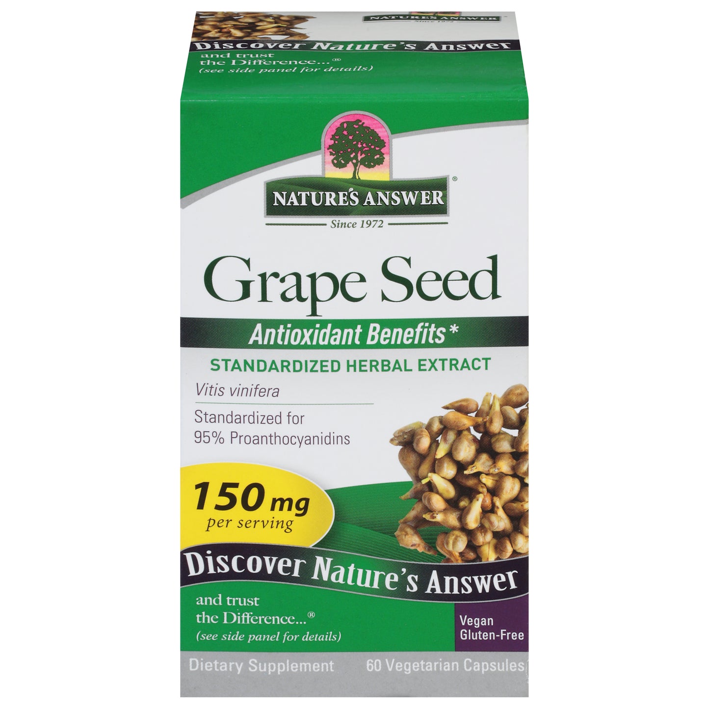 Nature's Answer 150 mg Grape Seed 60 Vegetarian Capsules