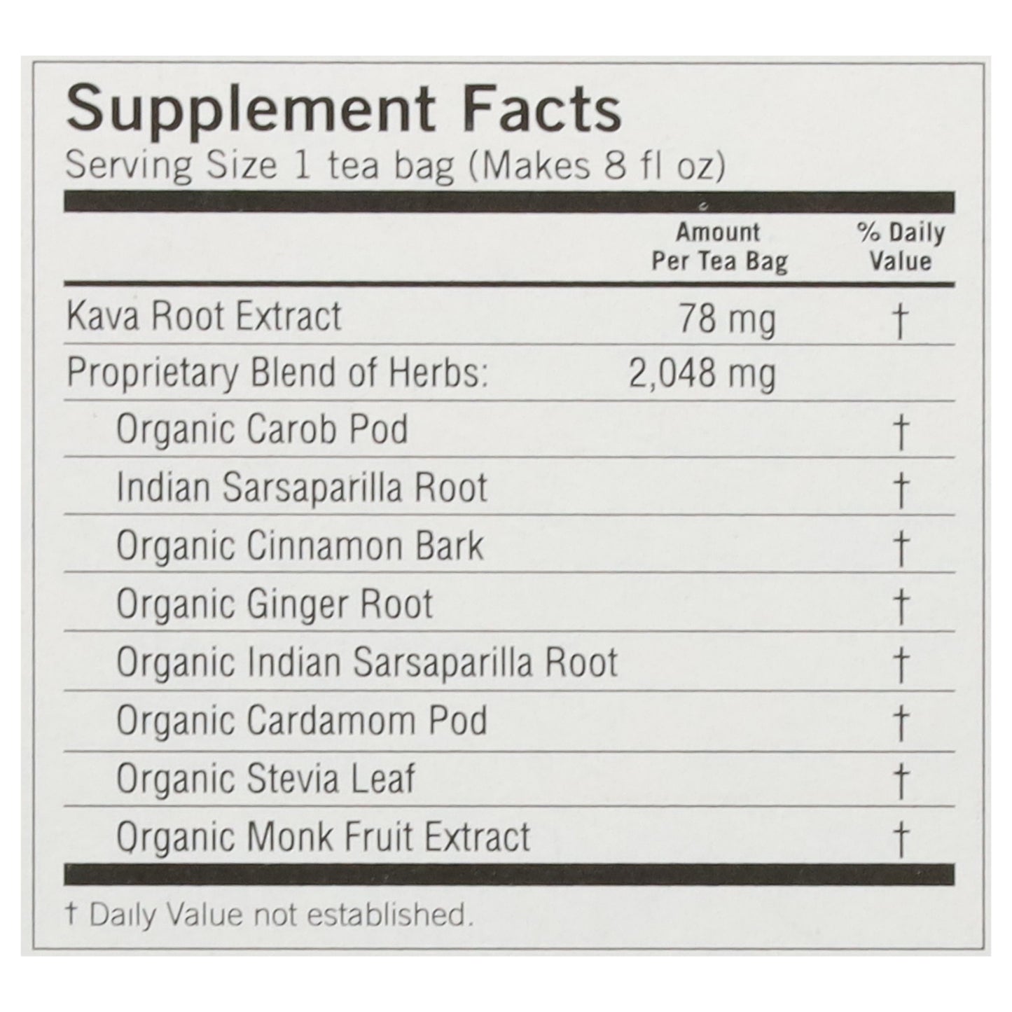 Yogi Caffeine Free Stress Relief Kava Herbal Supplement 16 Tea Bags