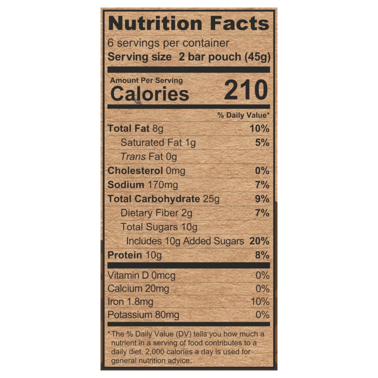 Crunchy Granola Bar, Chocolate Chip, 9.5 oz/6 ct