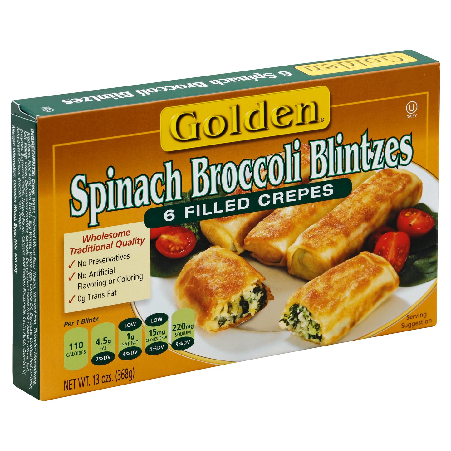 Golden Blintzes 6 ea - Spinach Broccoli