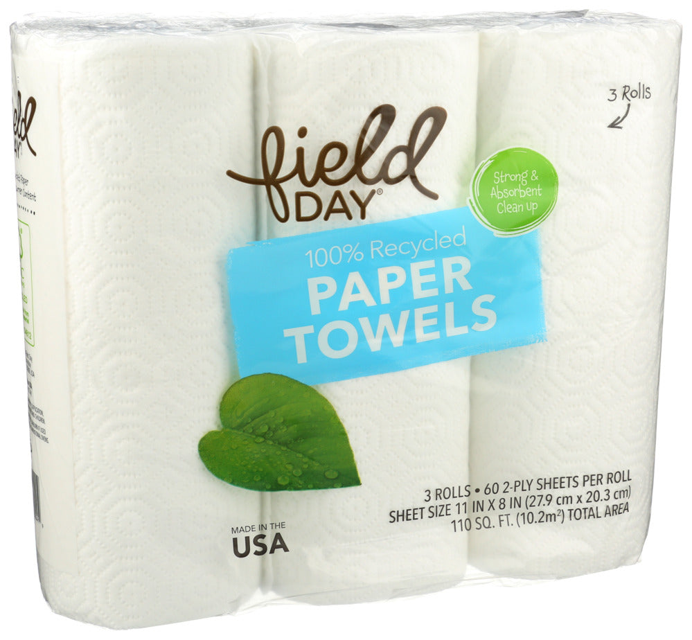 Field Day 2 Ply White Paper Towels 3 roll