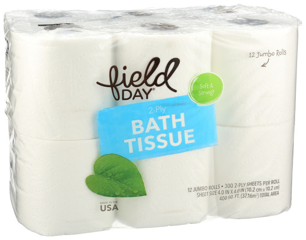 Field Day 2 Ply Recycled Double Roll Bath Tissue 12 roll