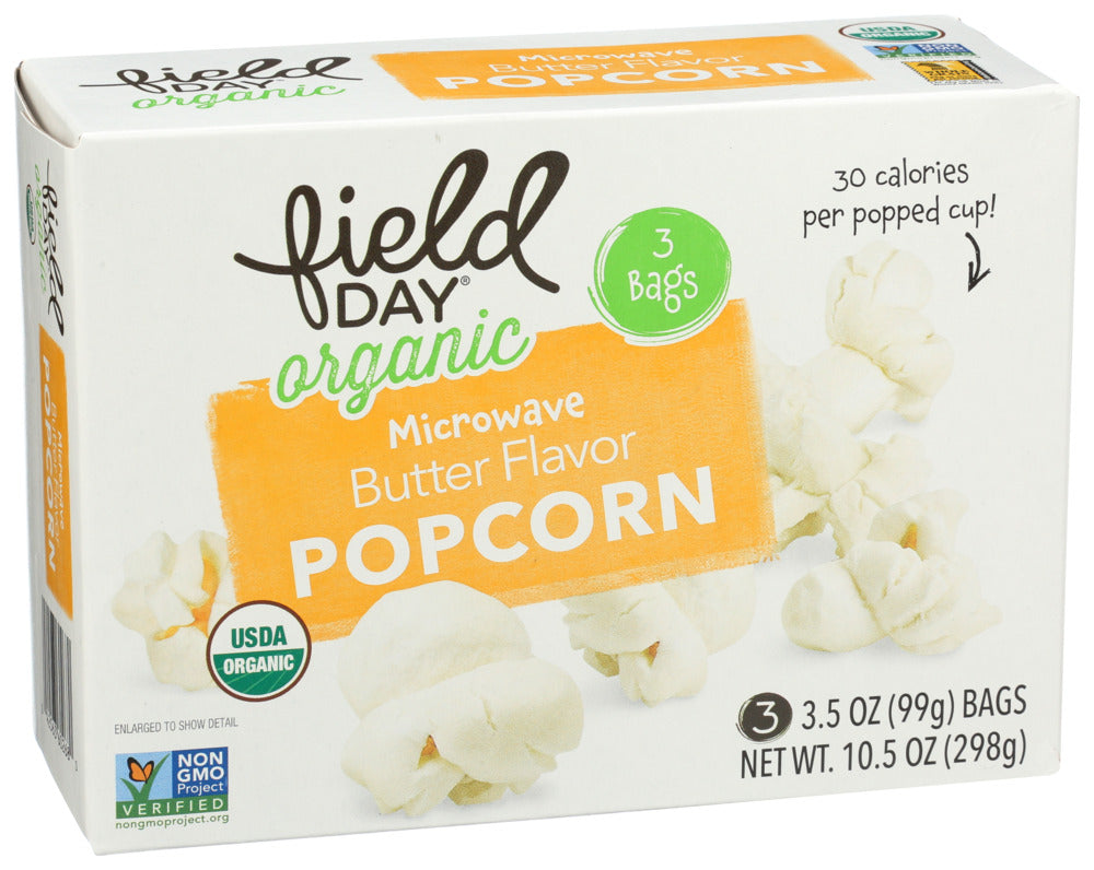 Field Day Microwave Popcorn Butter Flavor Organic 3/3.5 oz