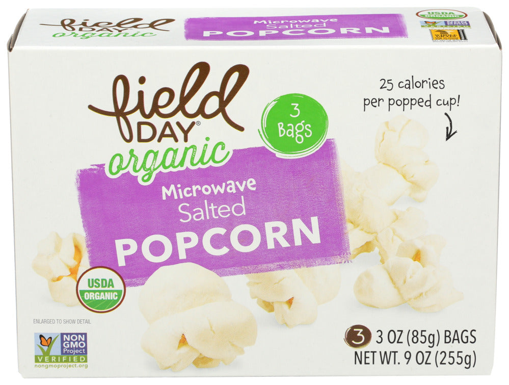 Field Day Microwave Salted Popcorn Organic 3/3 oz