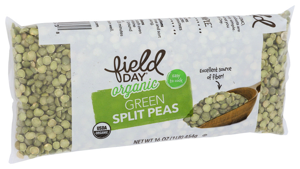 Field Day, Green Split Peas Organic, 16 Oz
