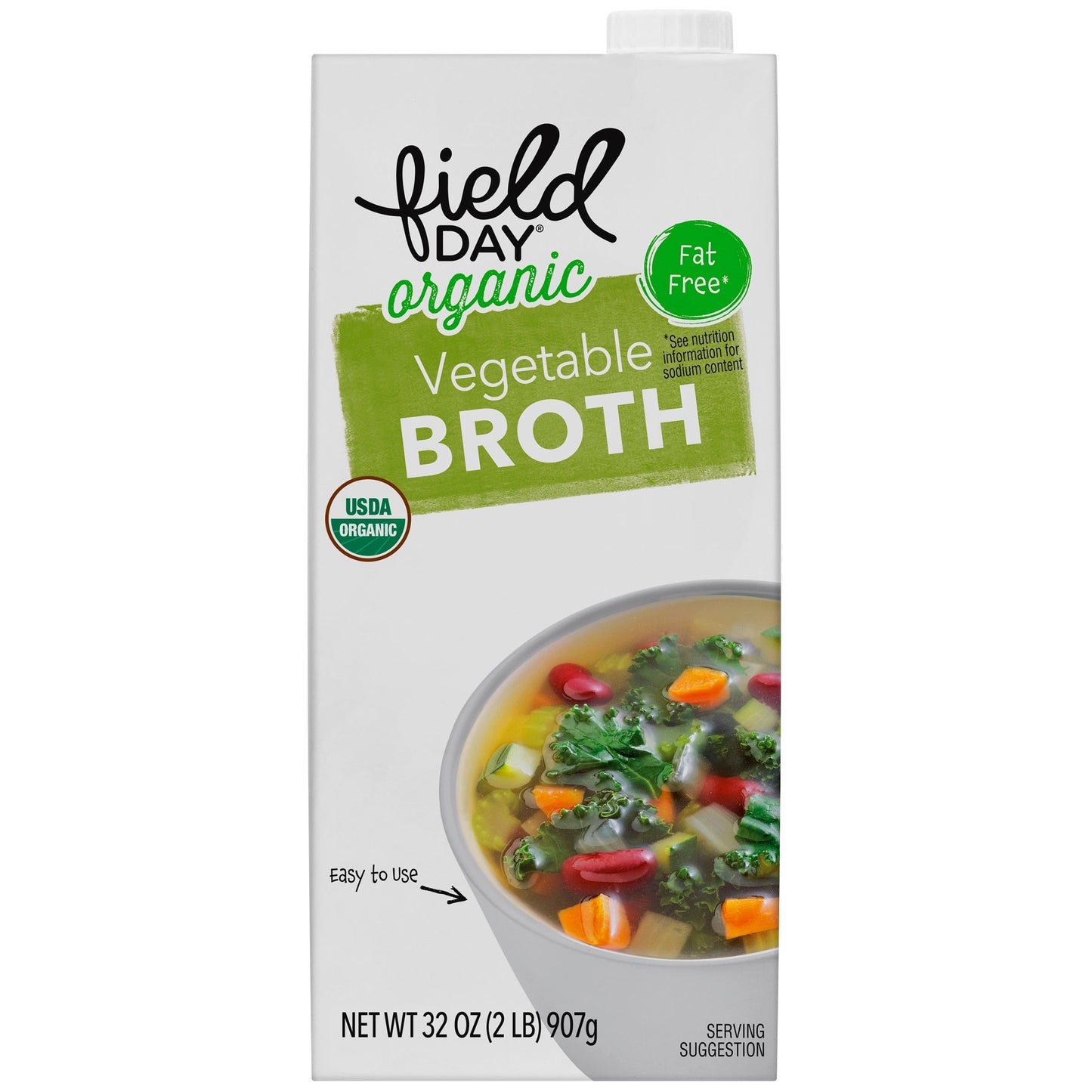 Field Day Low Sodium Vegetable Broth - 32oz