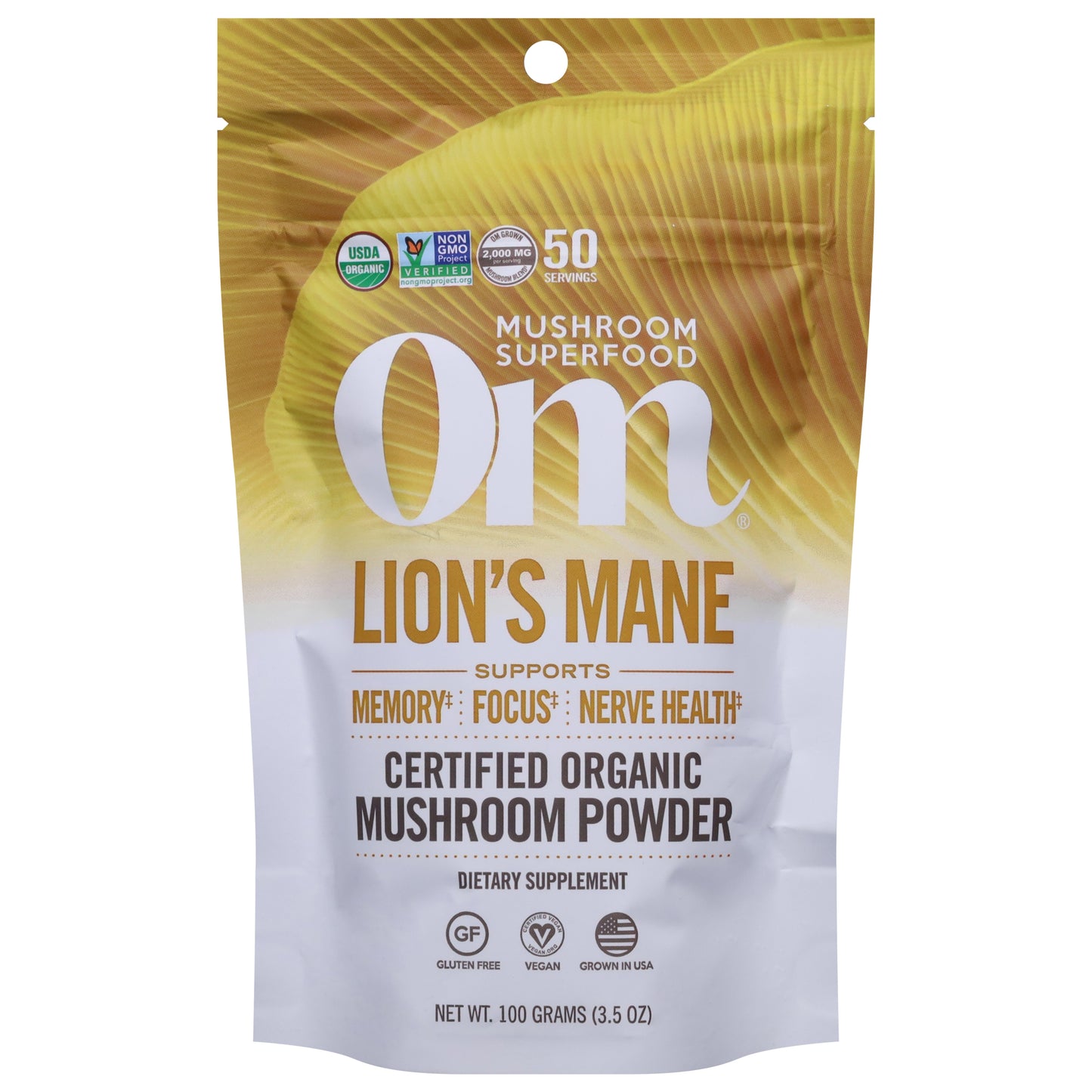Om Organic Lion's Mane Mushroom Powder 3.5 oz