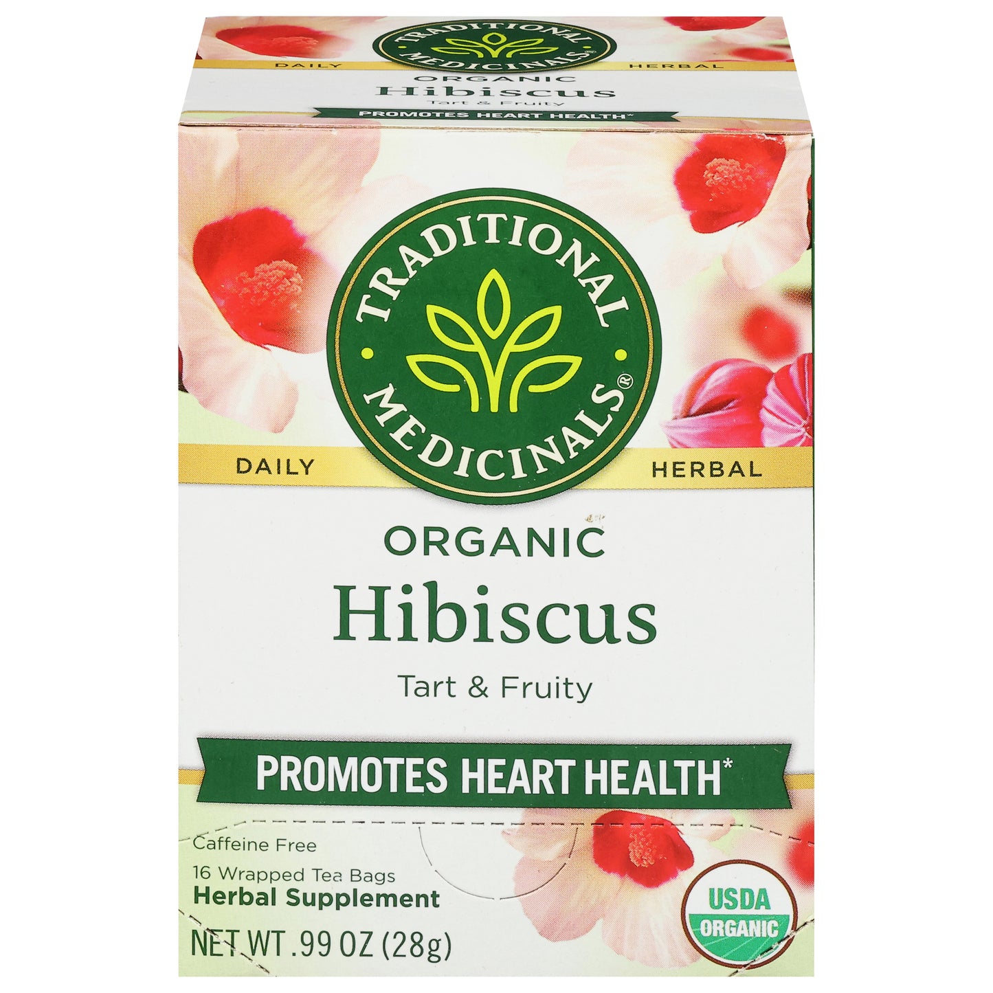 Traditional Medicinals Caffeine Free Organic Hibiscus Tea Bag 16 Tea Bags