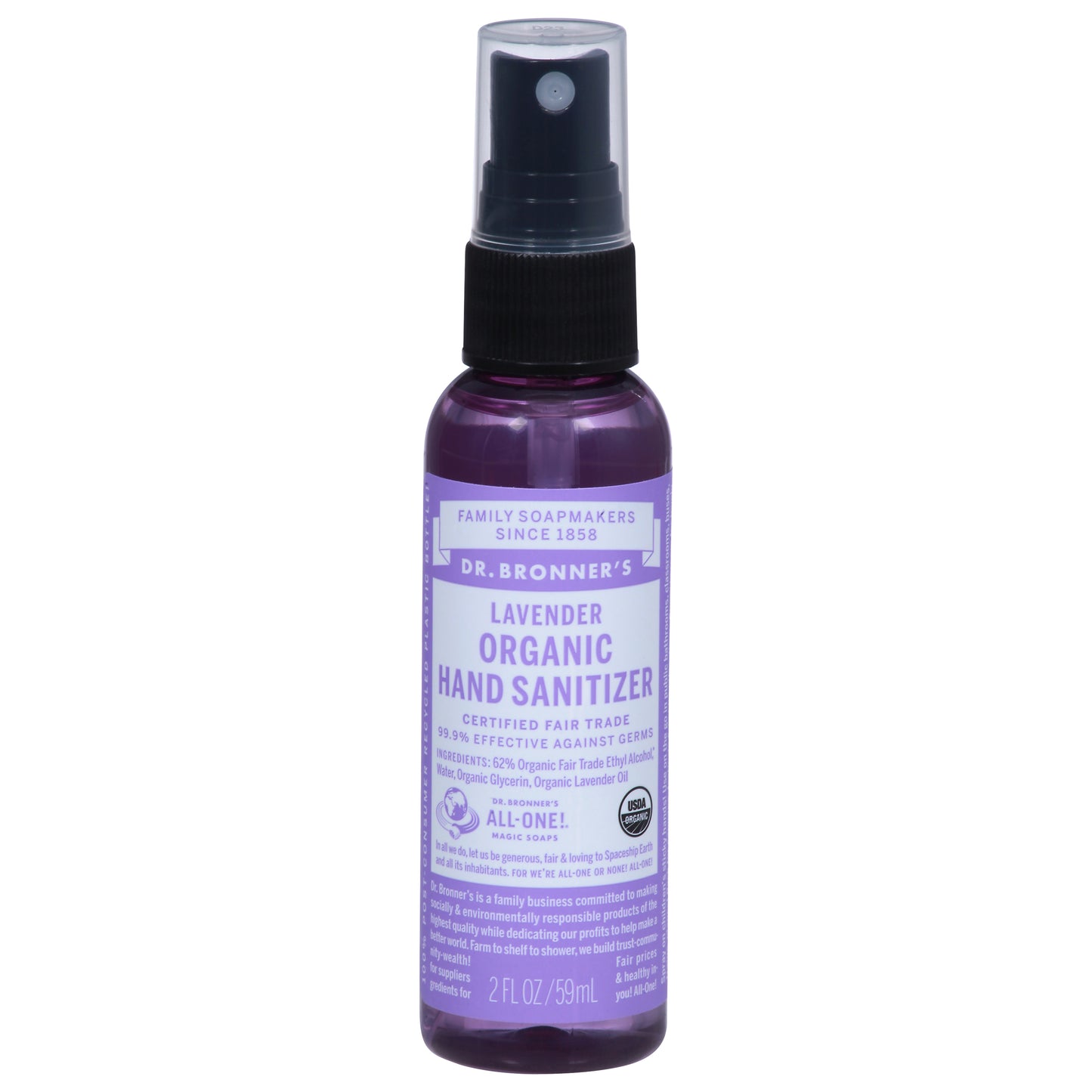 Dr. Bronner's Organic Lavender Hand Sanitizer 2 fl oz