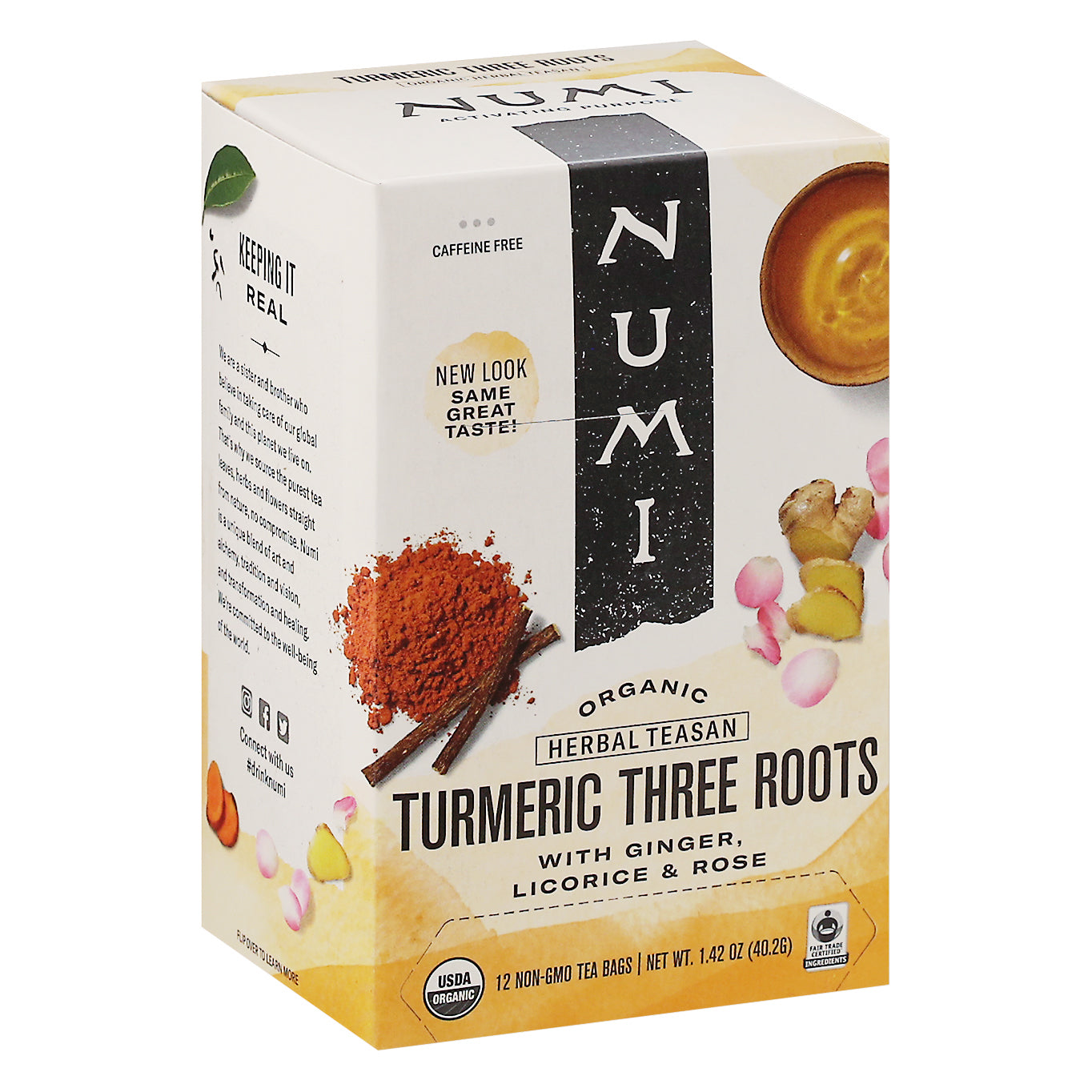Numi Organic Turmeric Three Roots Herbal Teasan 12 ea