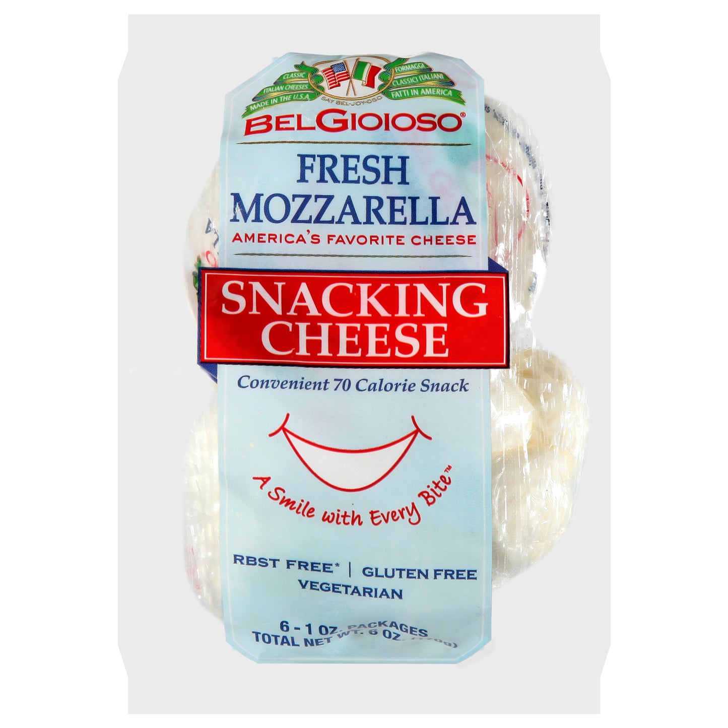 BelGioioso Fresh Mozzarella Snacking Cheese 6 - 1 oz Packages