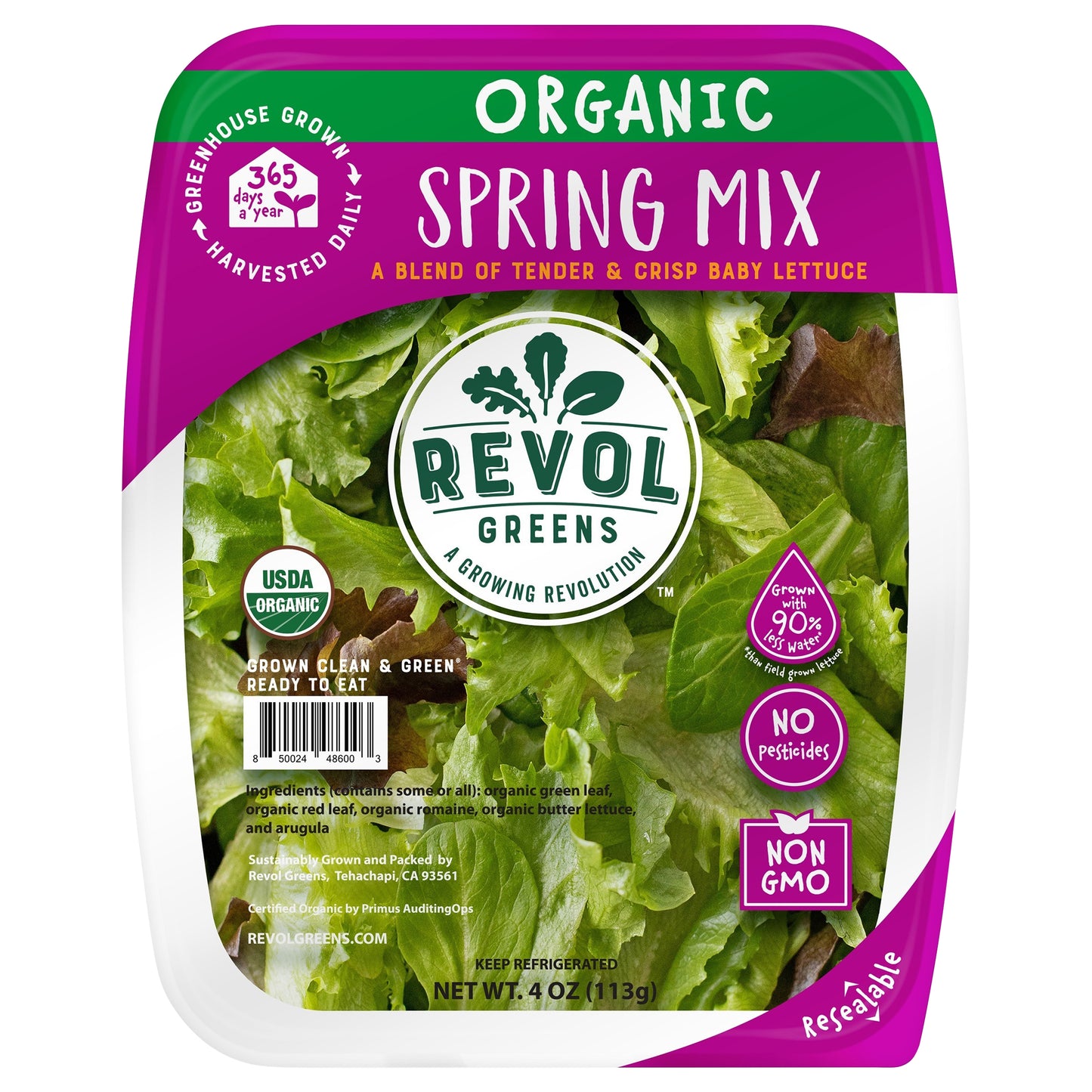 Revol Greens Organic Spring Mix, 4.5oz
