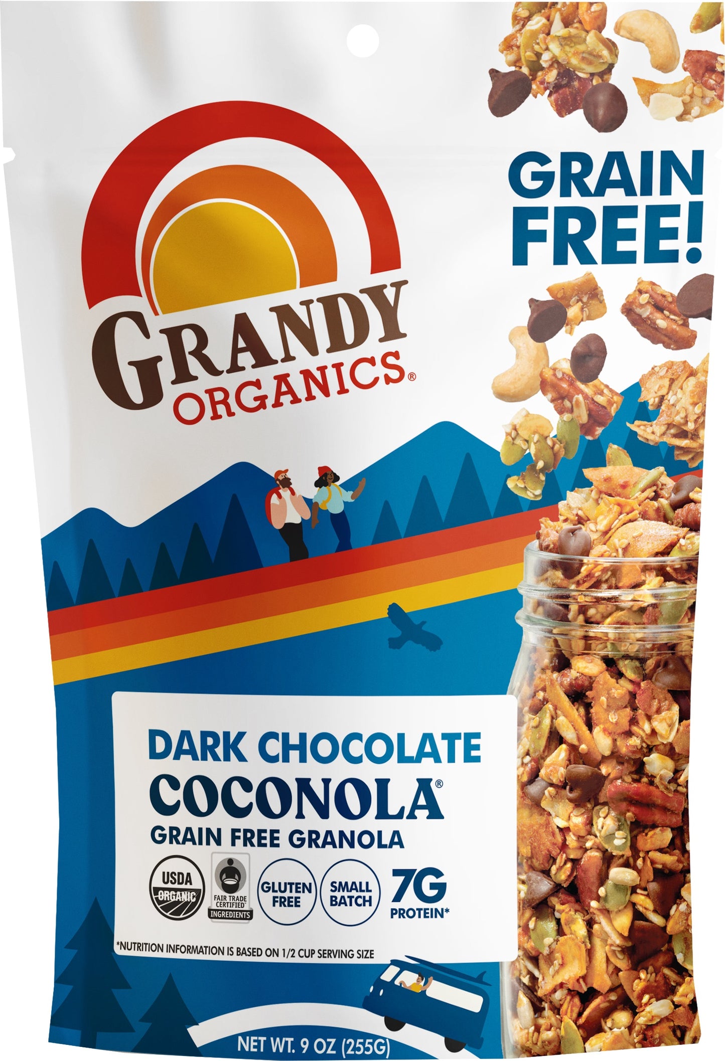 Grandy Organics, Granola Grain Free Coconola Dark Chocolate Organic, 9 Oz