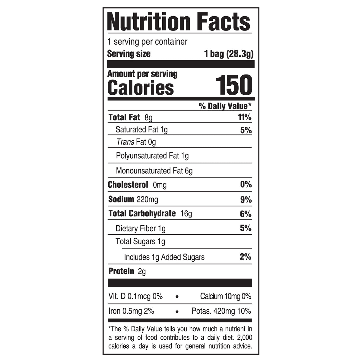 BC 1 oz AVO Oil Hickory BBQ Kettle Chip