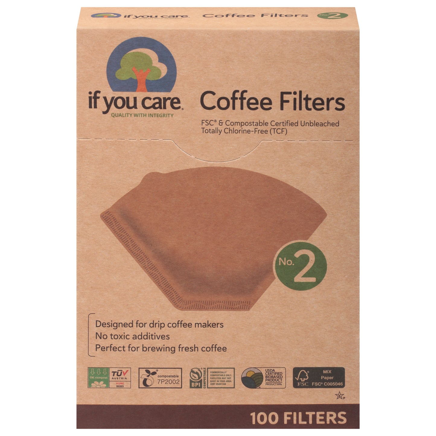 If You Care No. 2 Coffee Filters 100 ea