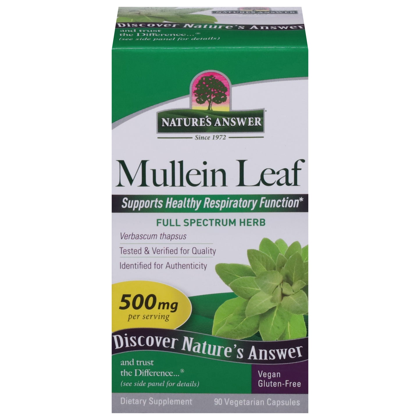 Nature's Answer 500 mg Mullein Leaf 90 Vegetarian Capsules