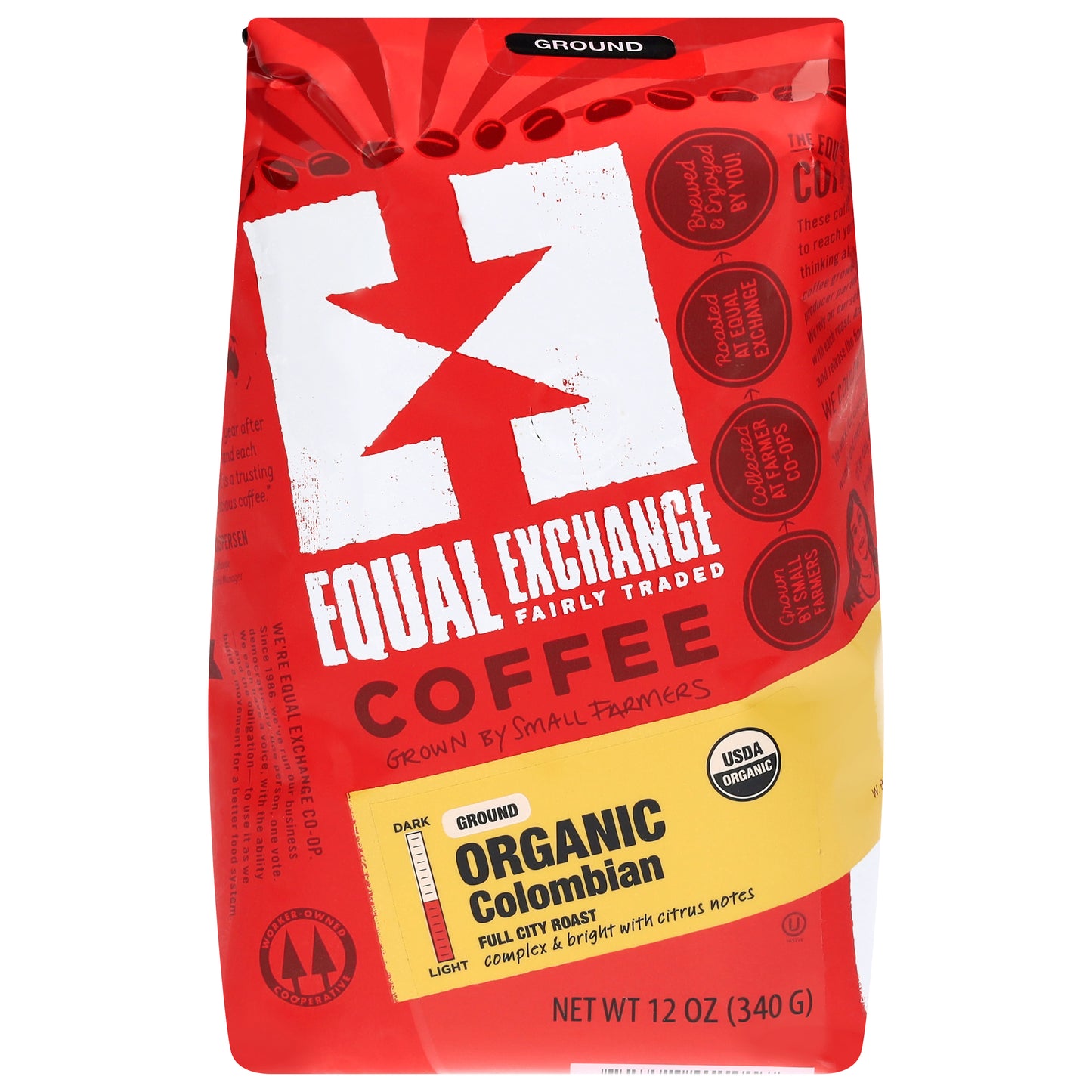 Equal Exchange Organic Ground Full City Roast Colombian Coffee 12 oz