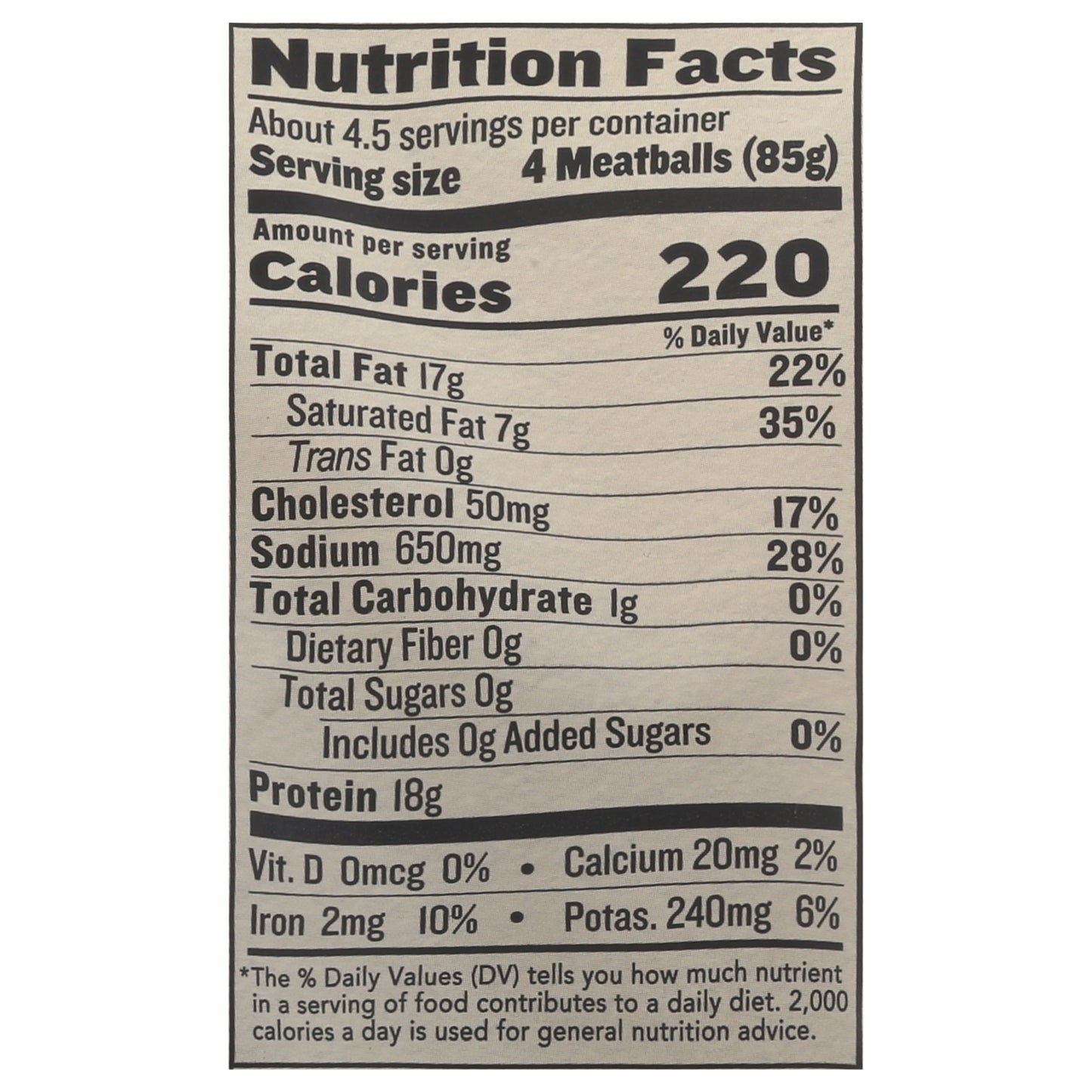 Force of Nature Italian Style Beef Meatballs 14 oz