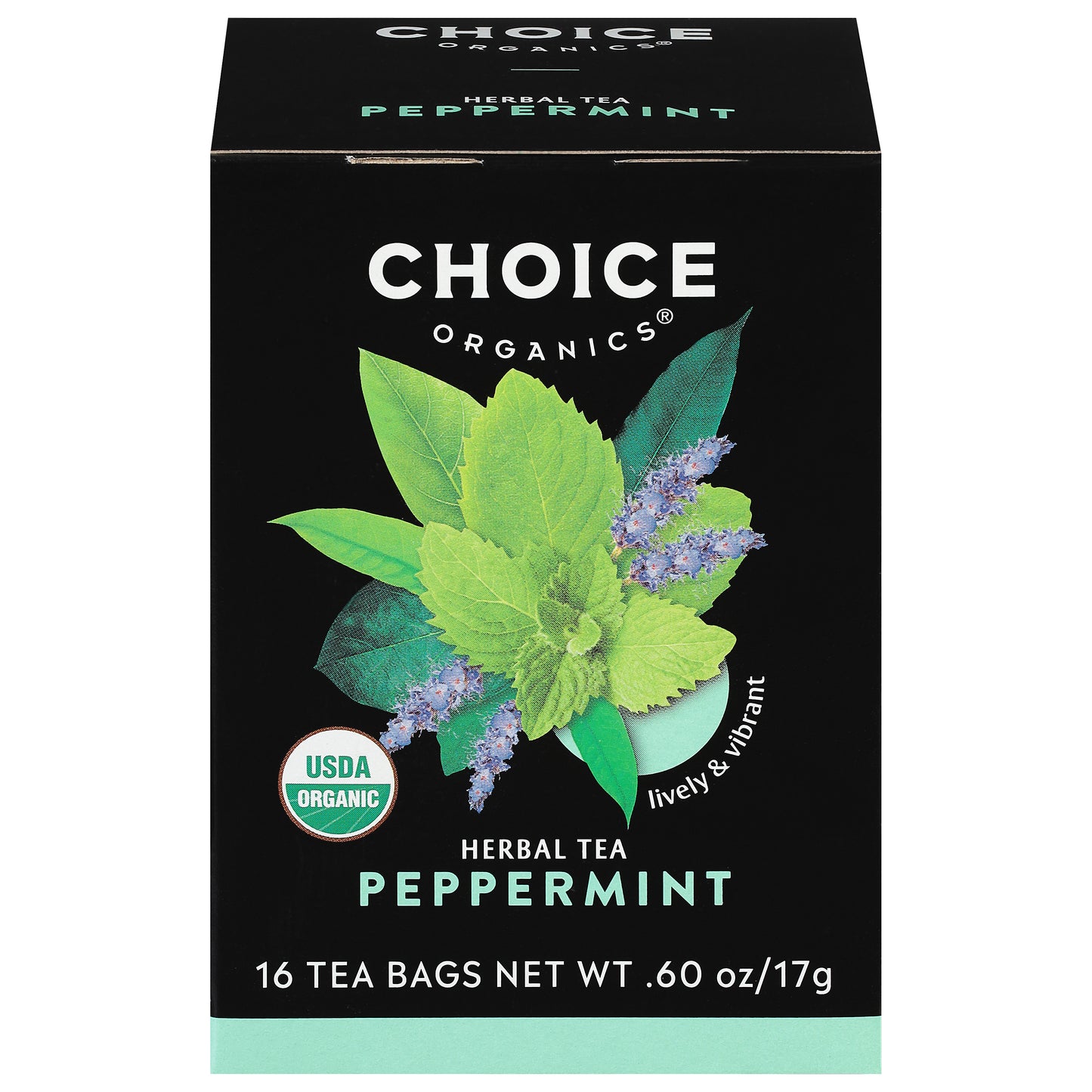 Choice Organics Peppermint Herbal Tea 16 Tea Bags