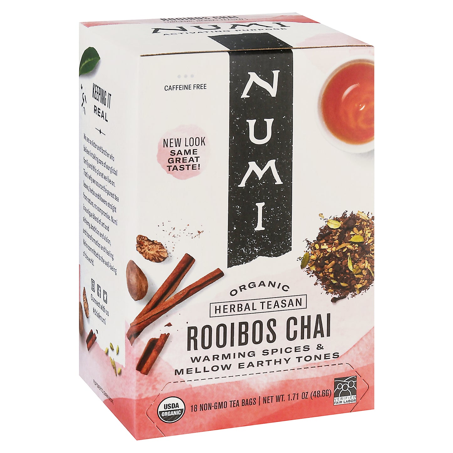 Numi Organic Tea Bags Rooibos Chai Herbal Tea Bags 18 ea
