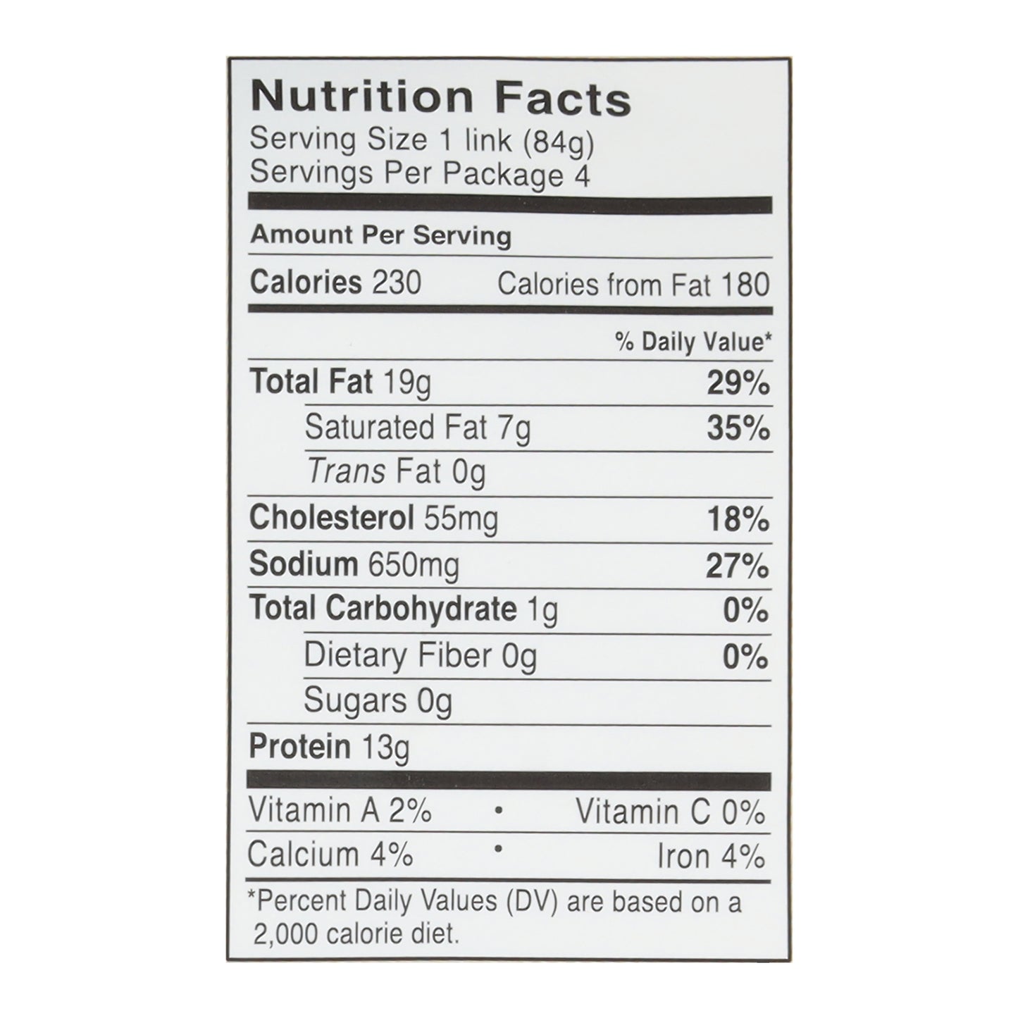 Niman Ranch No Sugar Andouille Sausage 12 oz