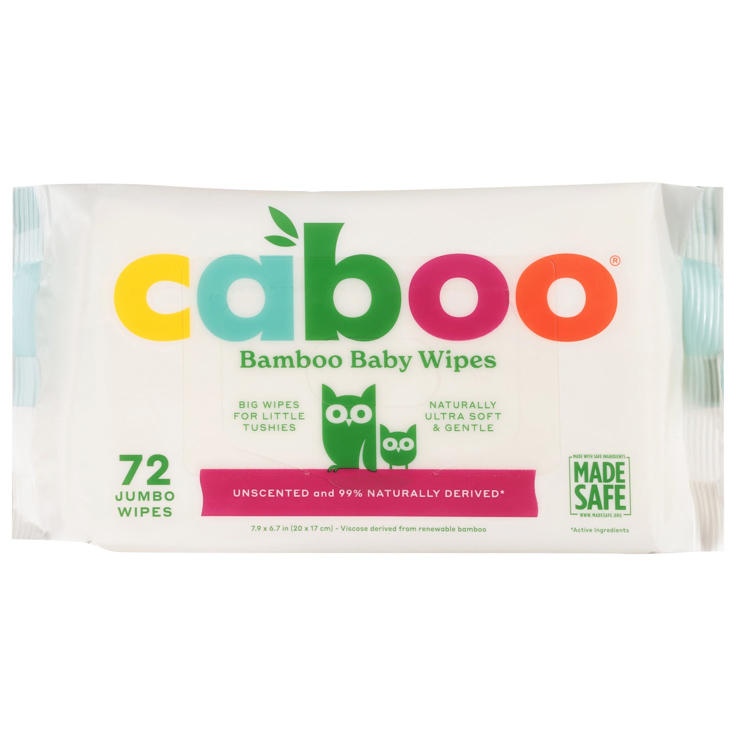 Caboo Unscented Bamboo Baby Wipes Jumbo 72 ea