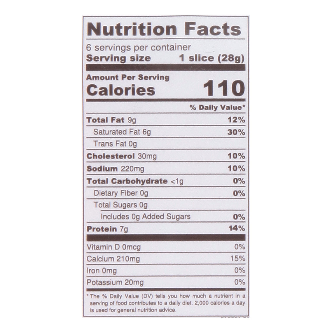 Green Valley Creamery Lactose Free Mild Cheddar Sliced Cheese 6 Slices