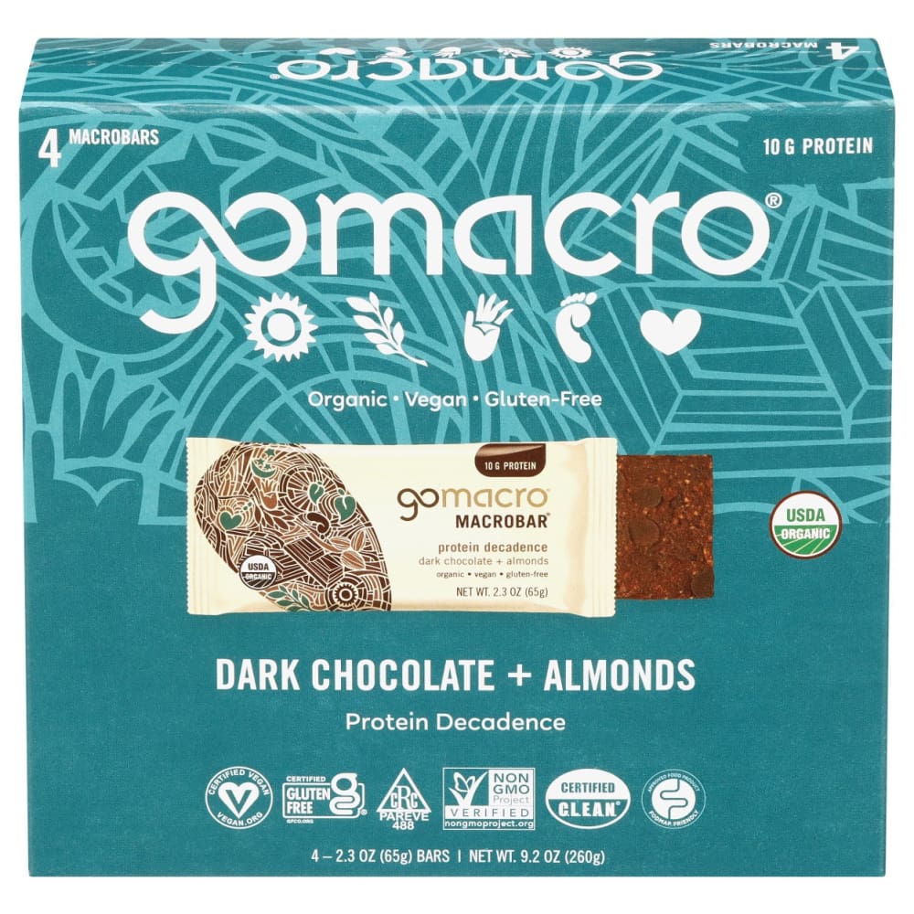GoMacro Bars, Dark Chocolate + Almonds