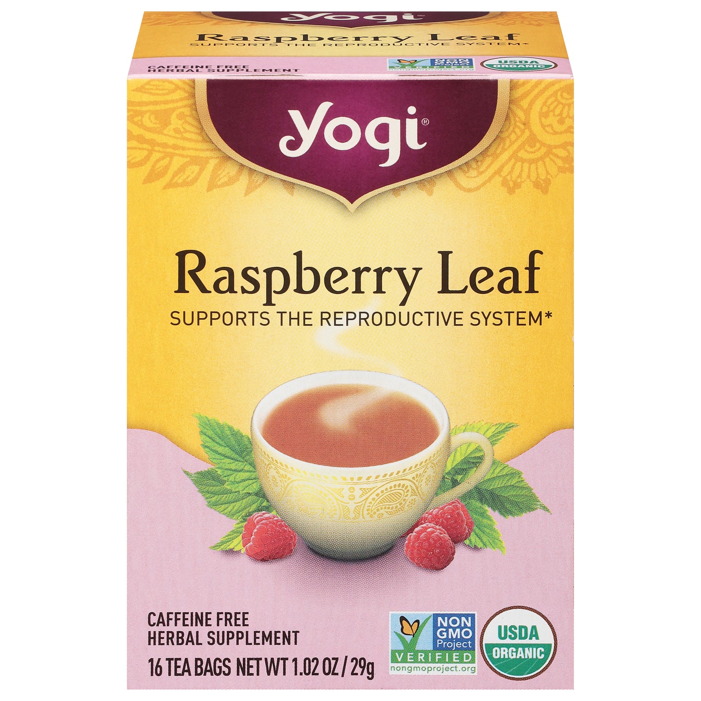 Yogi Raspberry Leaf Herbal Supplement 16 Tea Bags