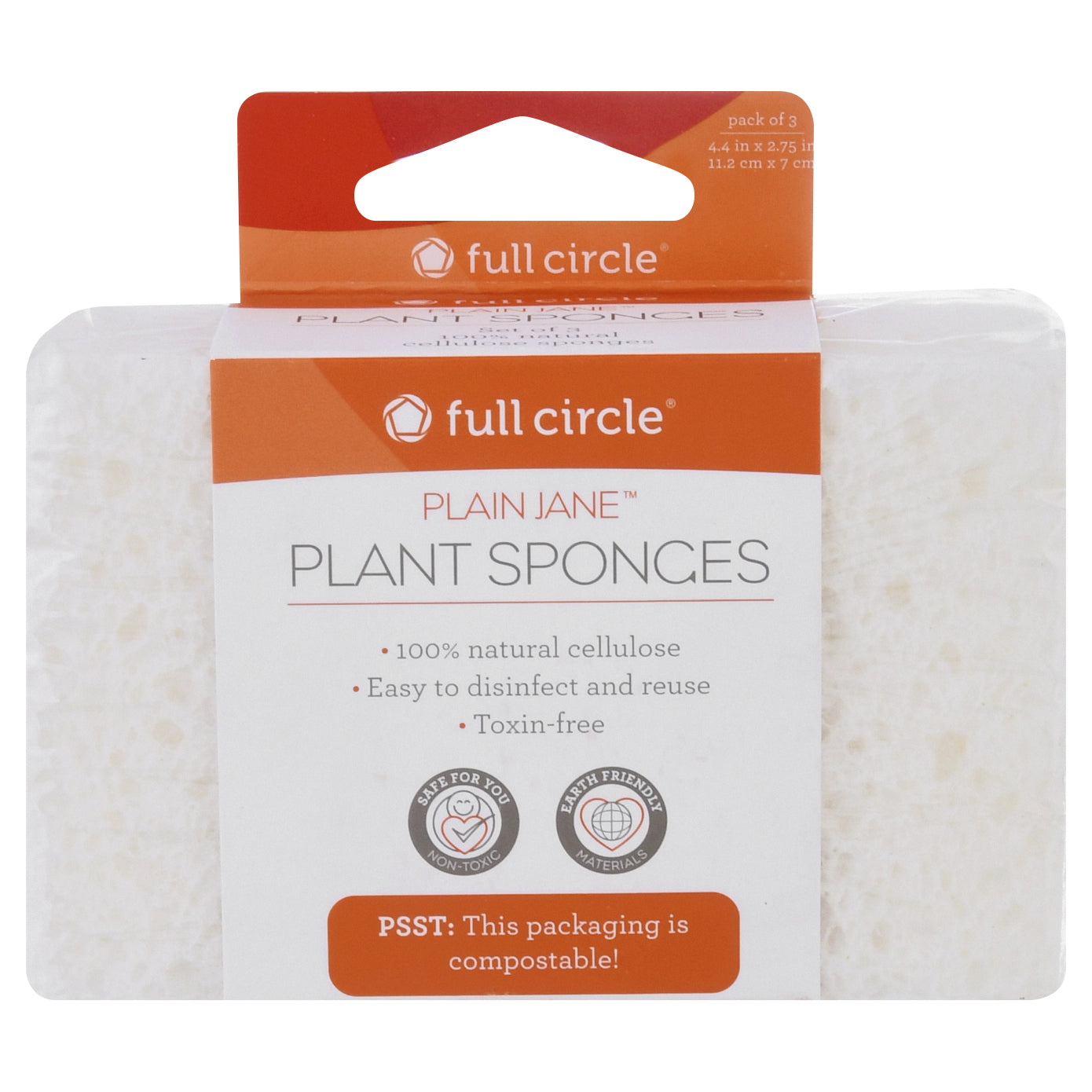 Full Circle Plain Jane Plant Sponges 3 ea