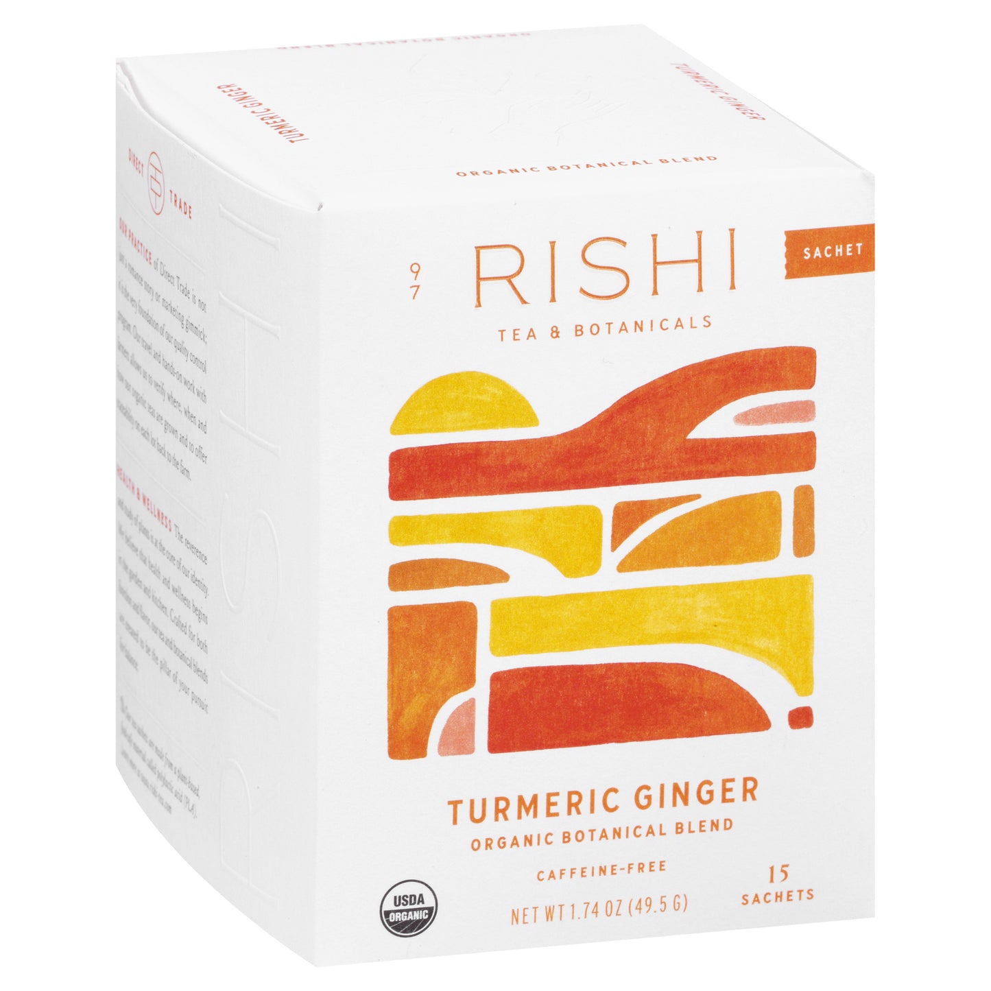 Rishi Caffeine-Free Organic Sachets Turmeric Ginger Tea 15 ea