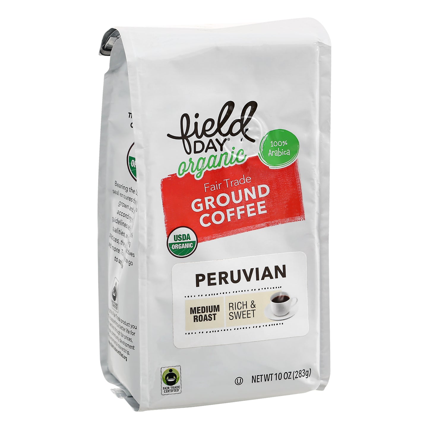 Field Day Organic Ground Medium Roast Peruvian Coffee 10 oz
