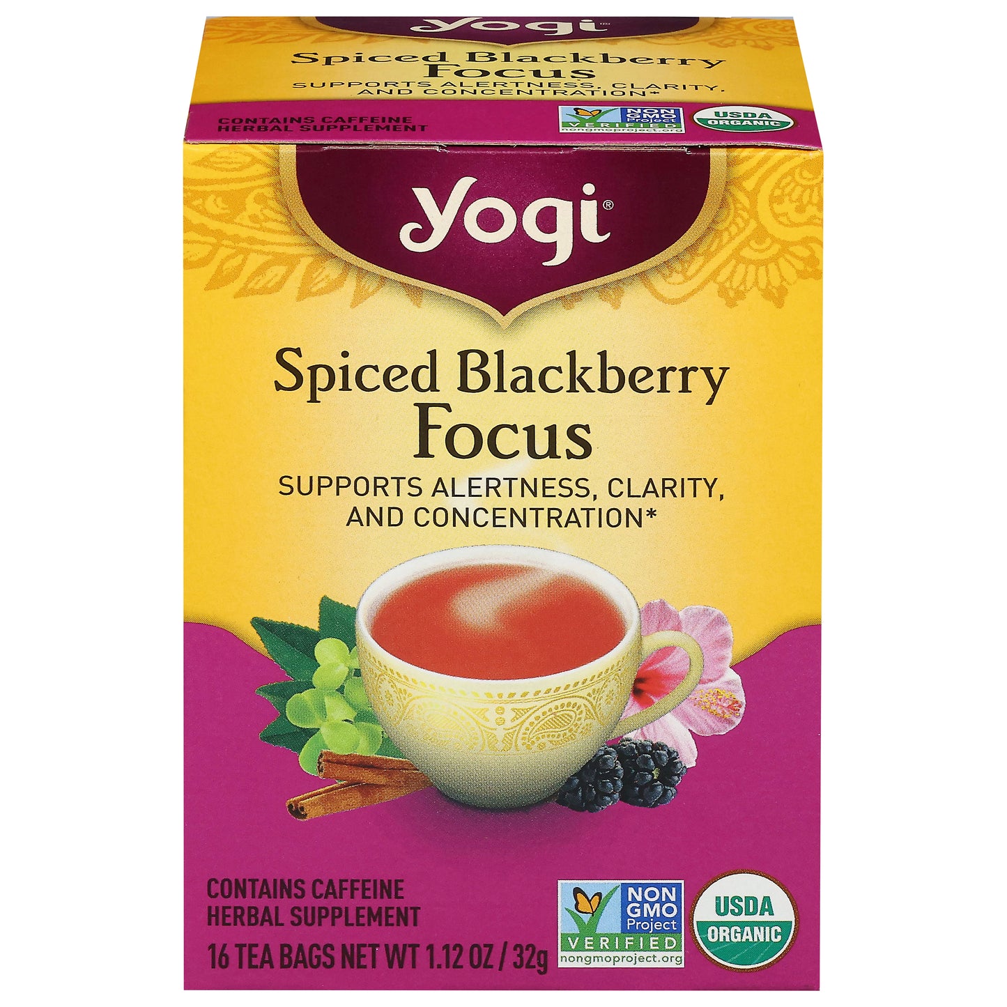 Yogi Spiced Blackberry Focus 16 Tea Bags