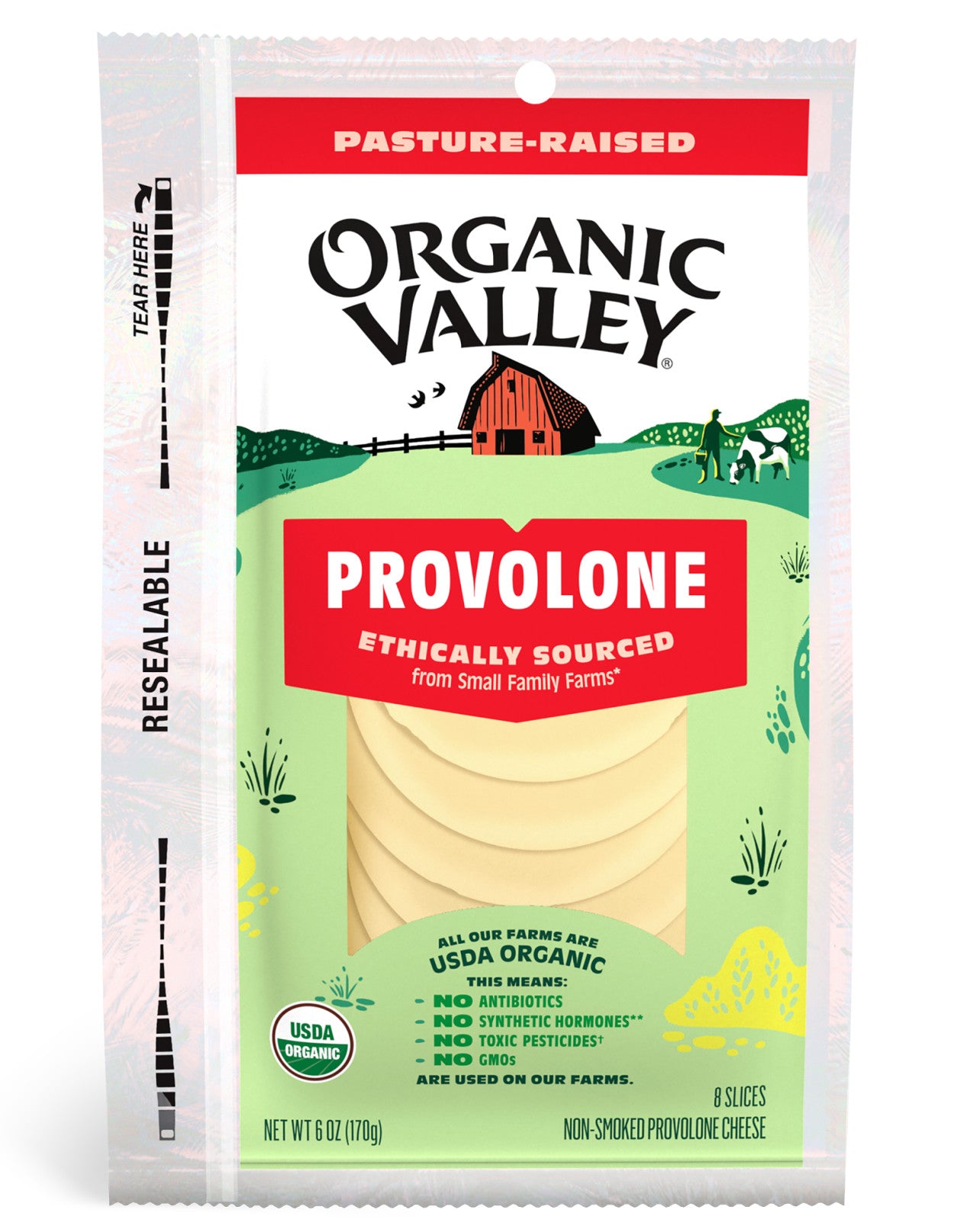 Organic Valley, Provolone Cheese 8 Slices, 6 Oz