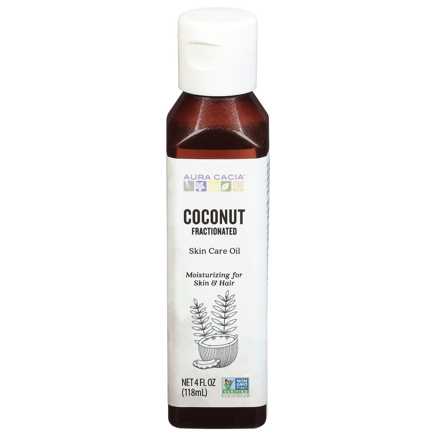 Aura Cacia Fractionated Coconut Skin Care Oil 4 fl oz