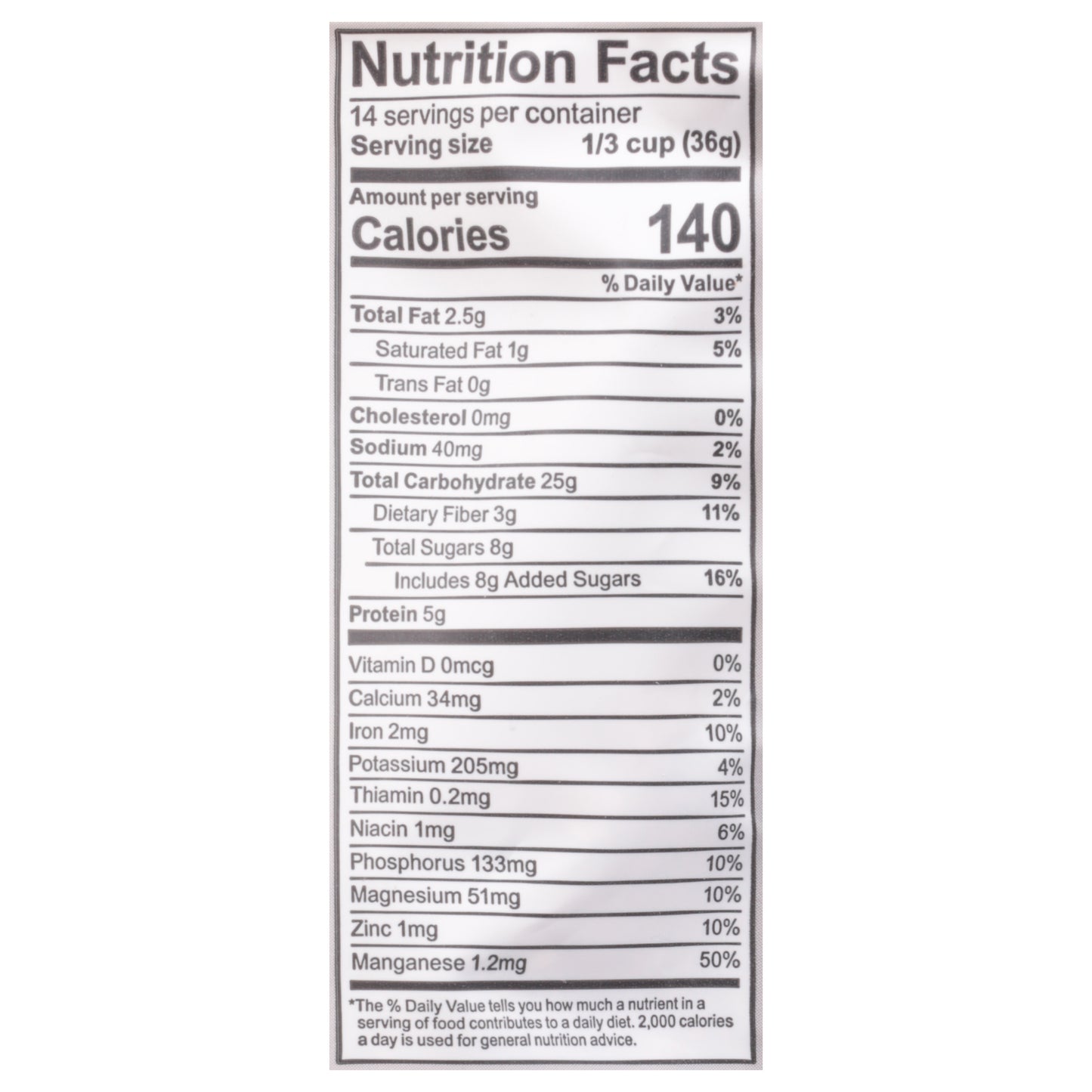 One Degree Organic Foods Sprouted Cacao Nib Instant Oatmeal 18 oz