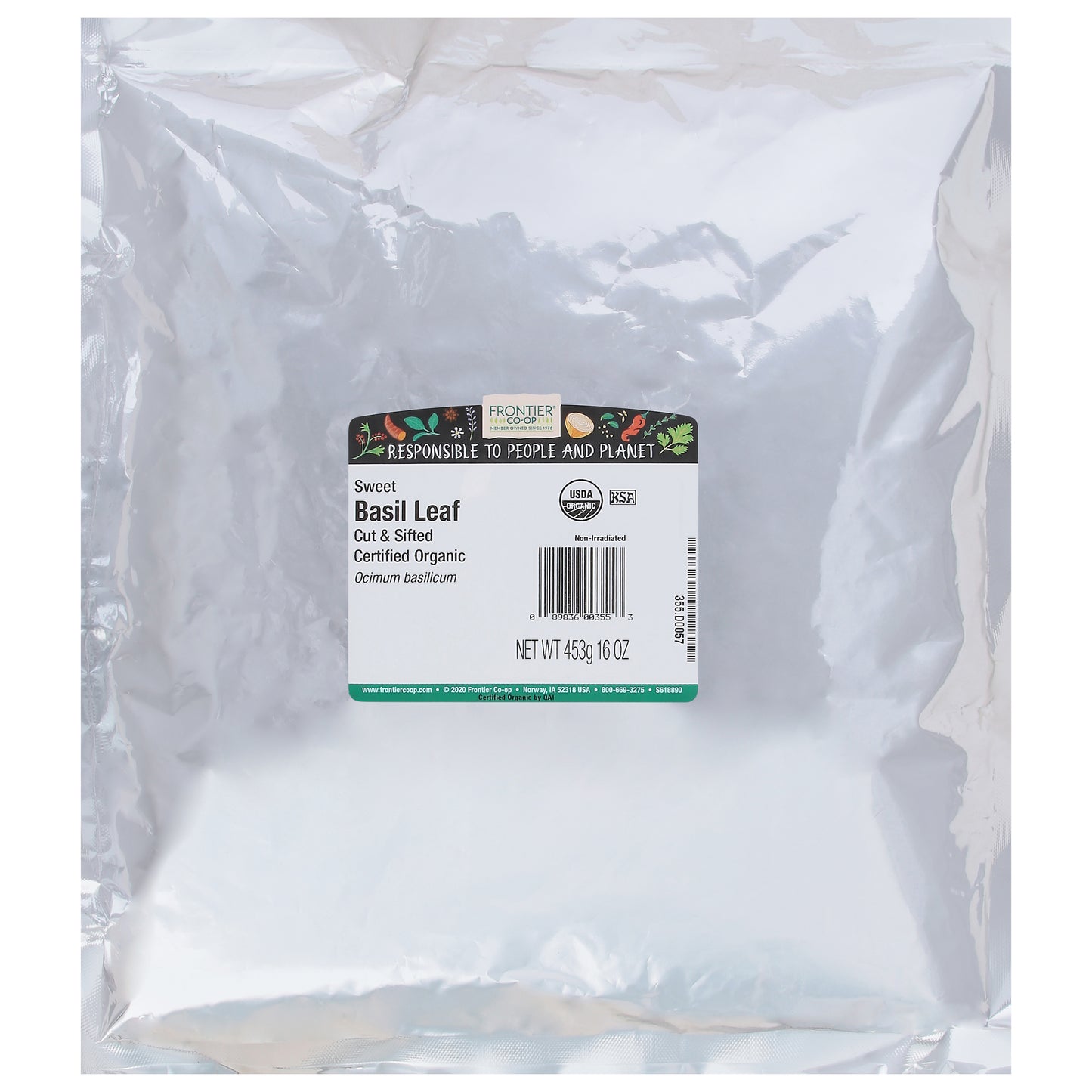 Frontier Co-op Cut & Sifted Sweet Basil Leaf 16 oz